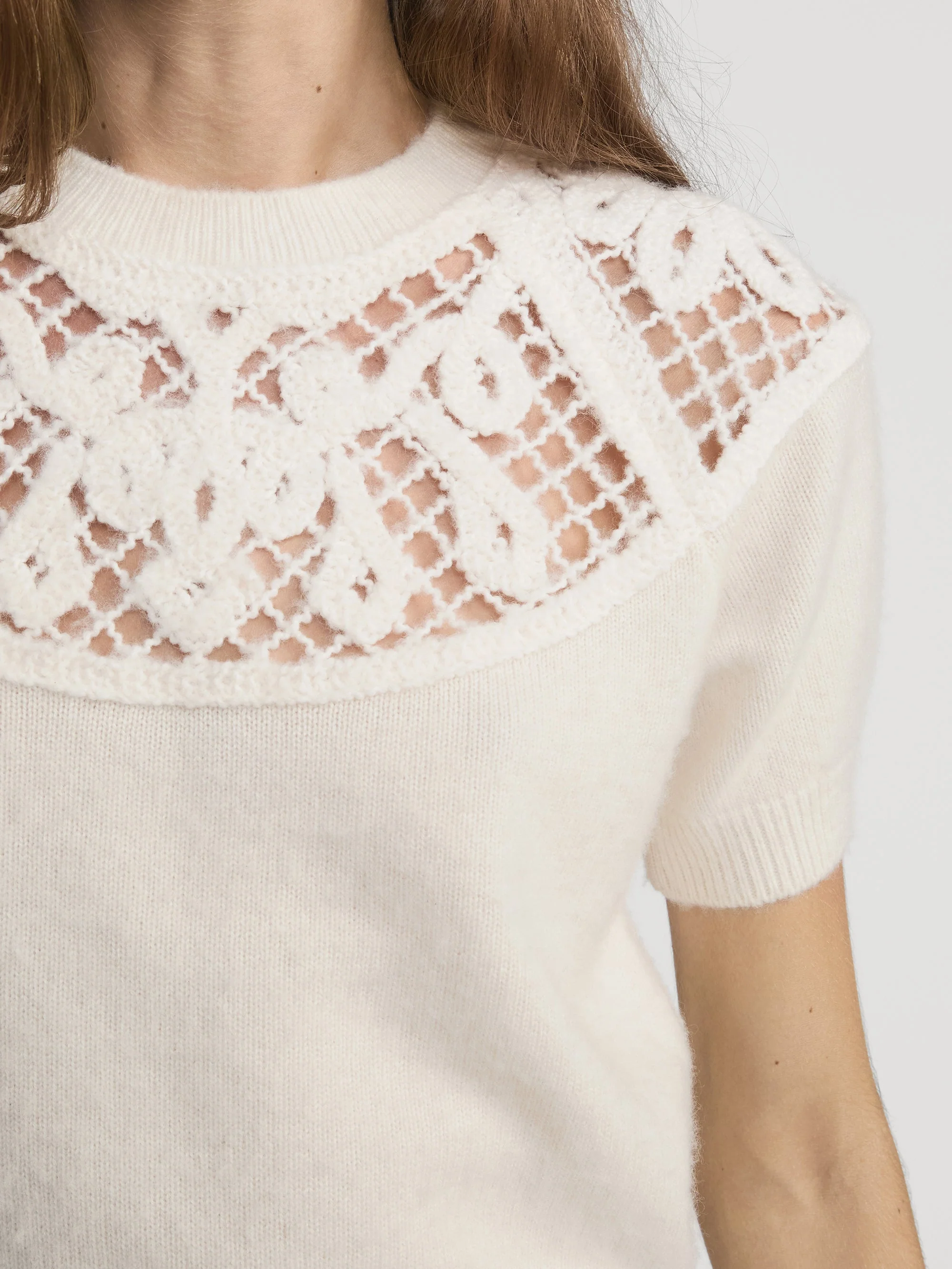 FRAME - The Lace Gathered Sweater - Image 4