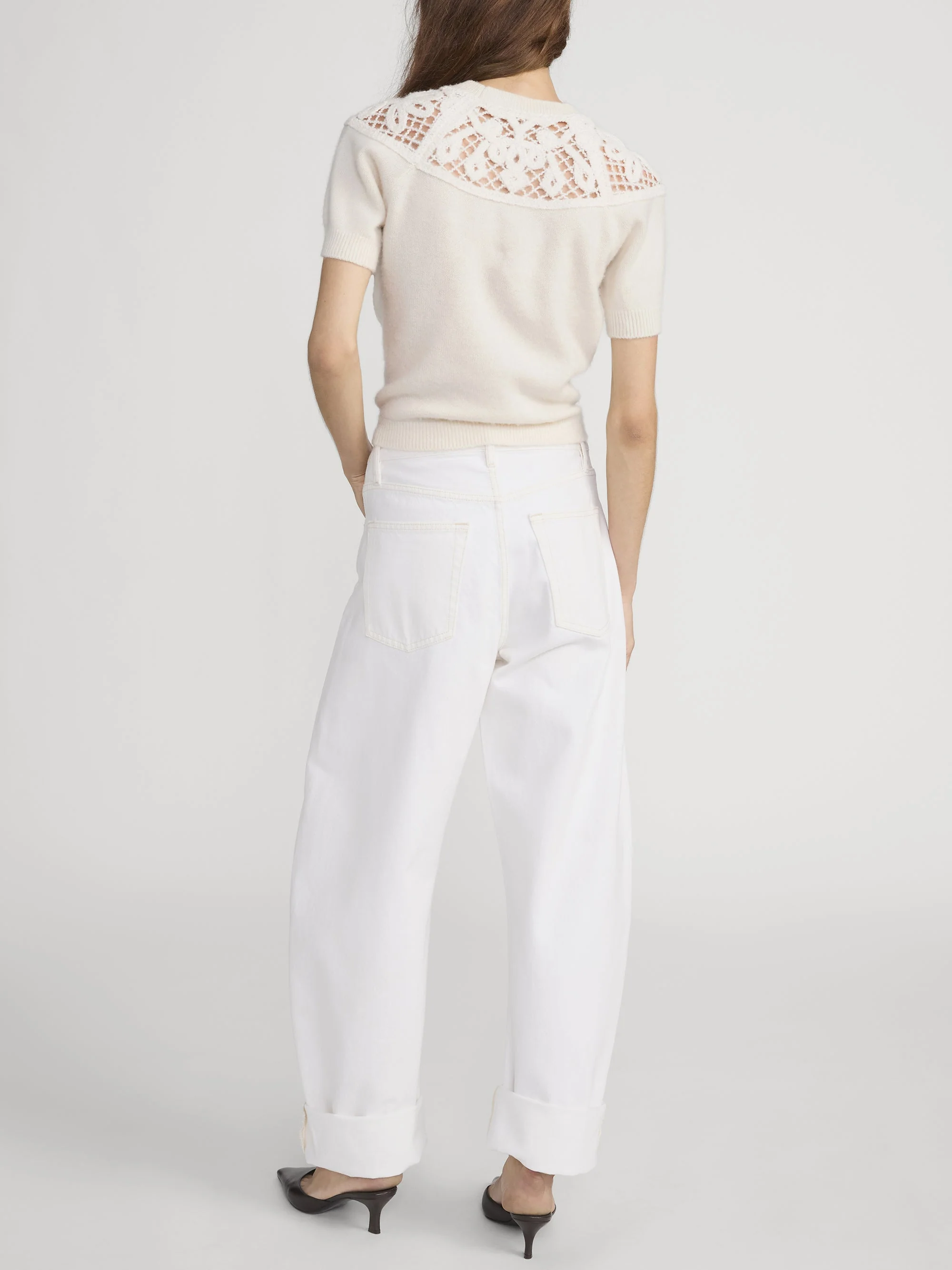 FRAME - The Lace Gathered Sweater - Image 6