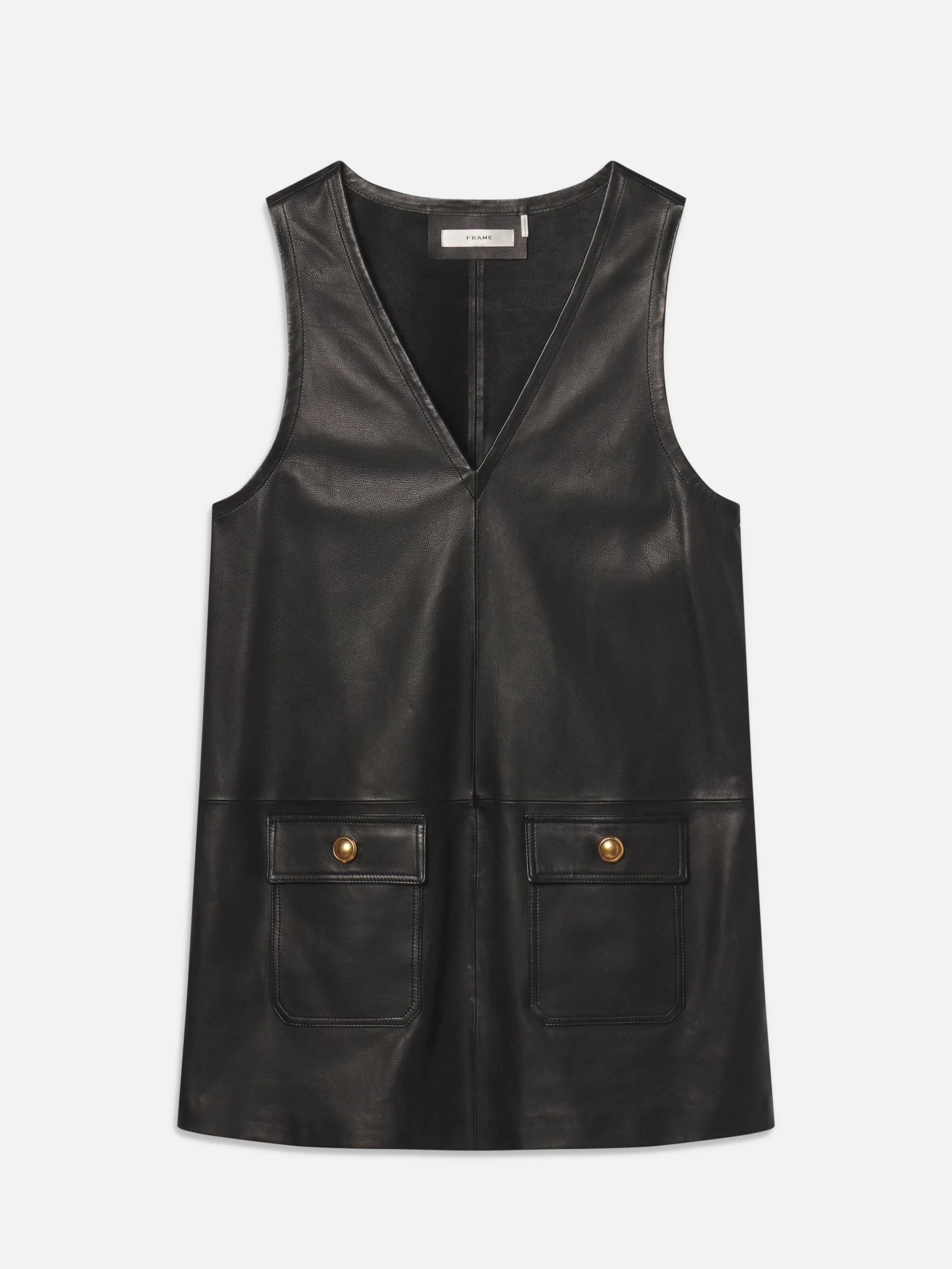 FRAME - The Leather Pinafore Dress