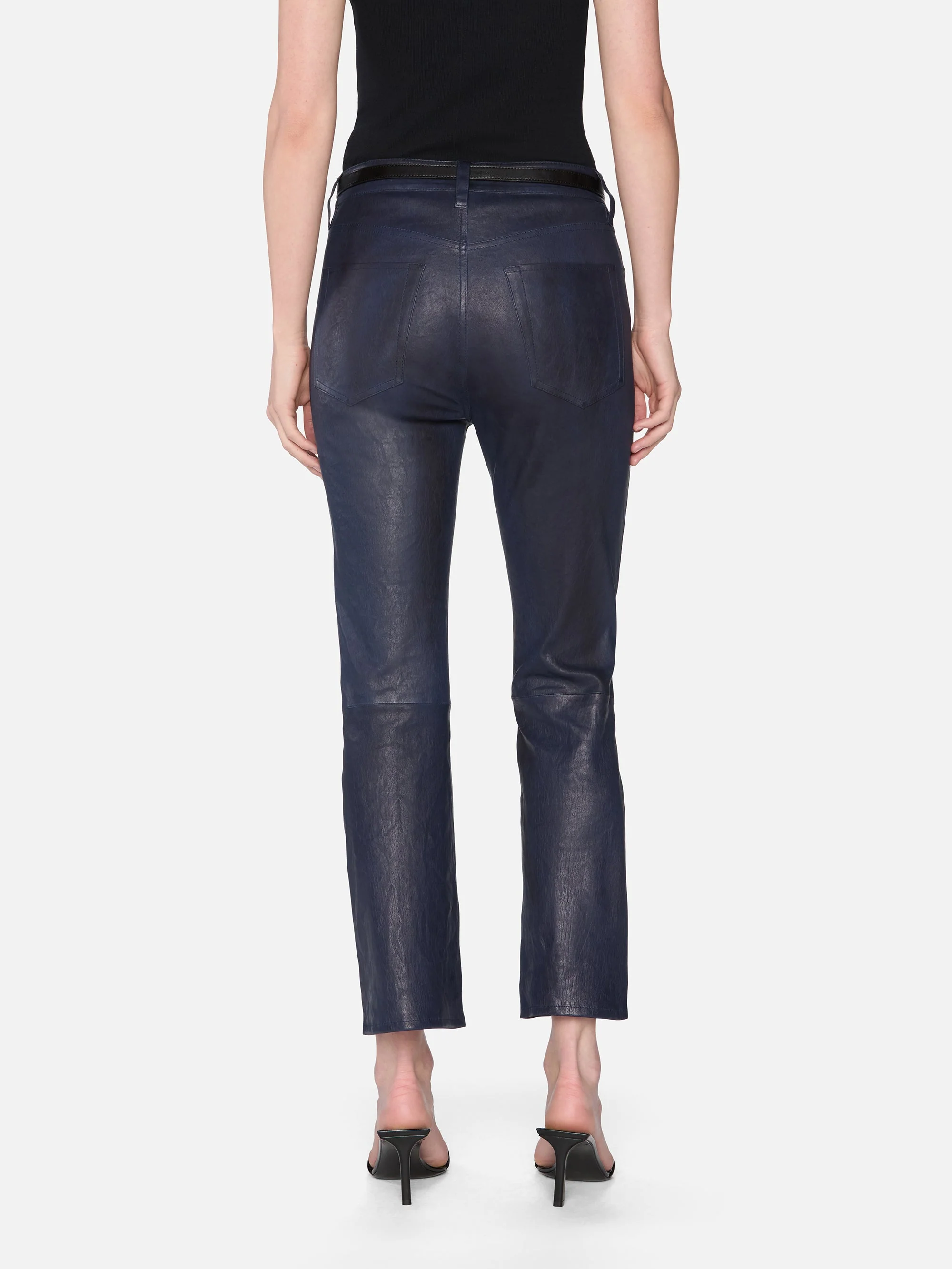 FRAME - The Leather Reboot Crop - Image 5