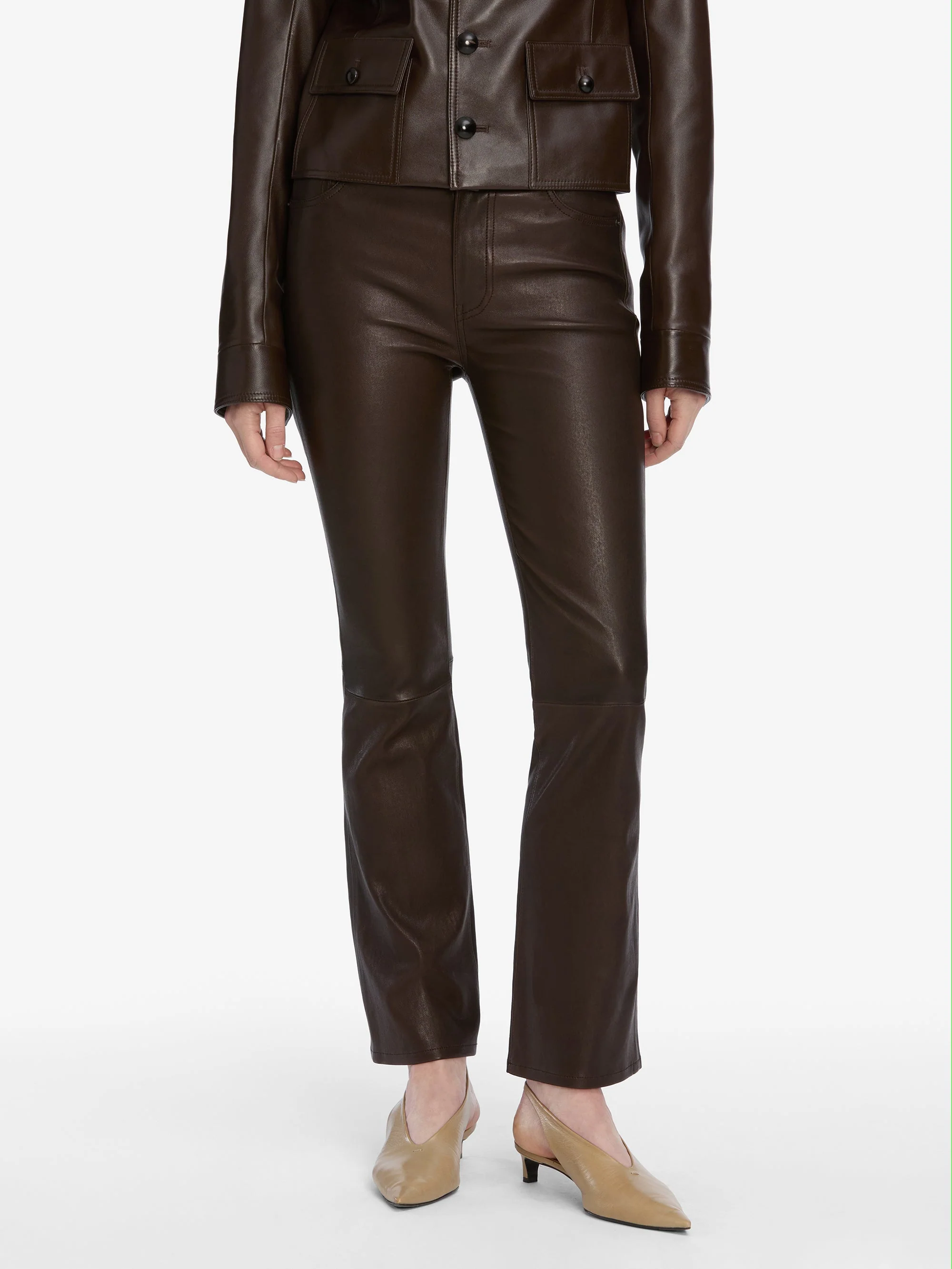 FRAME - The Leather Reboot Crop - Image 3