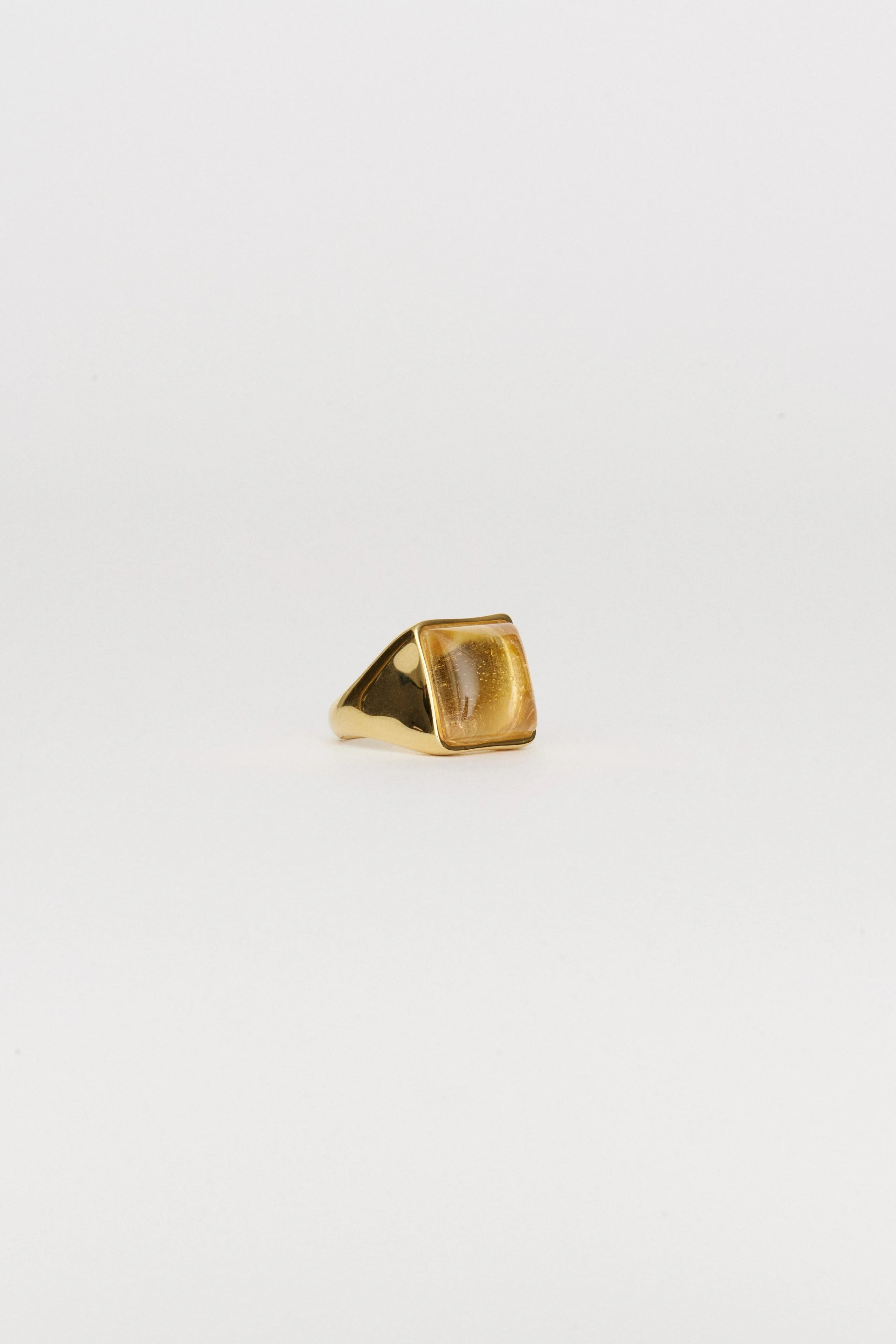 Jamie Haller - The Luques Square Signet Ring in Yellow Citrine - Image 3