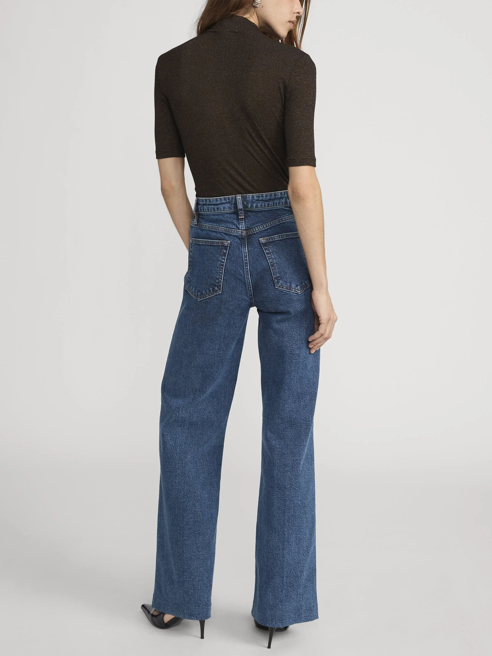 FRAME - The Lurex Mock Neck Tee - Image 6