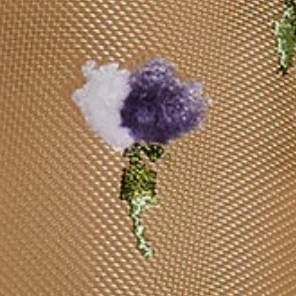 Khaite - Marcy Flat in Beige Mesh with Purple Floral Embroidery - Image 10
