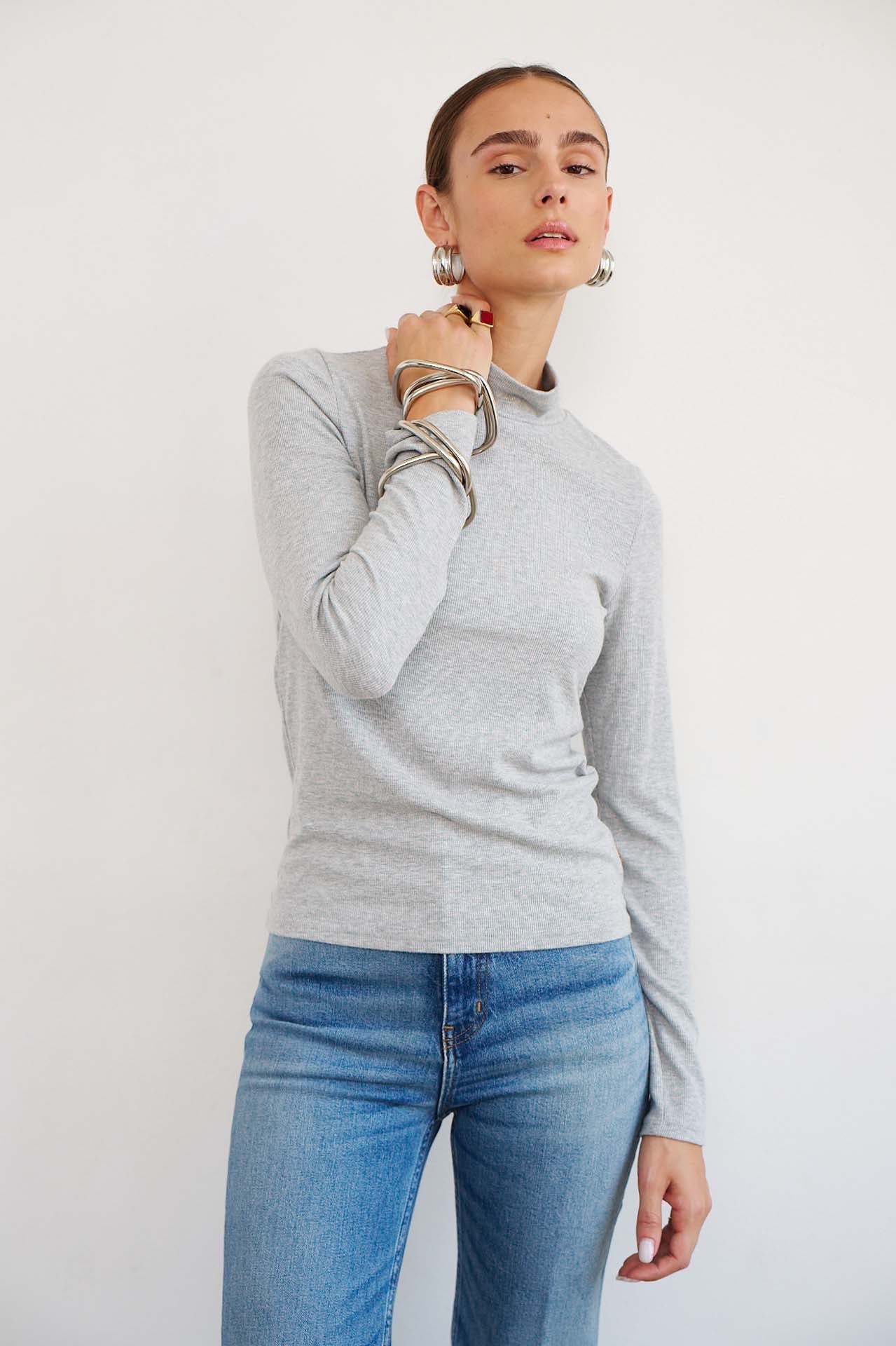 Jamie Haller - The Mock Neck in Heather Grey - Image 3