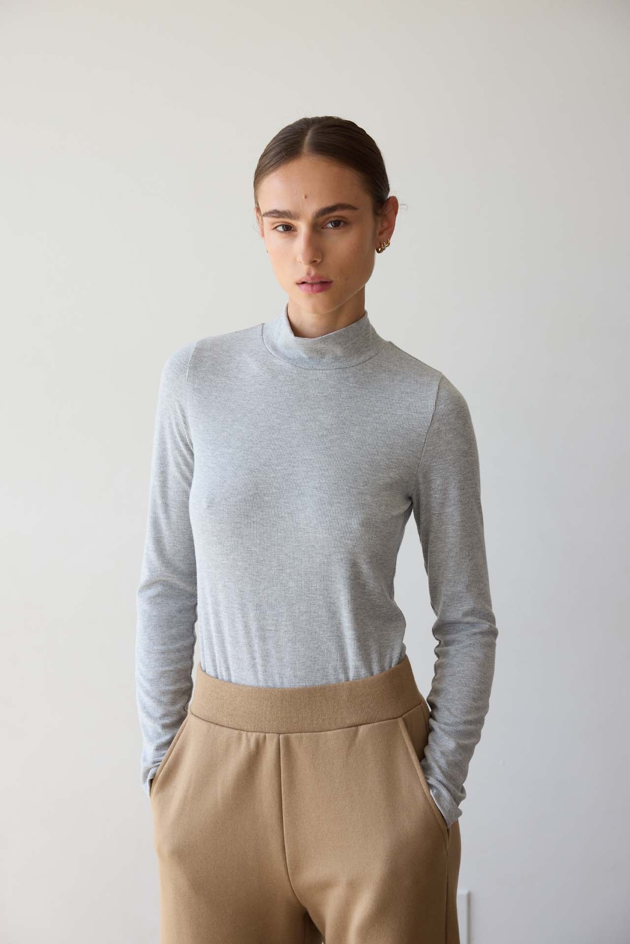 Jamie Haller - The Mock Neck in Heather Grey - Image 4