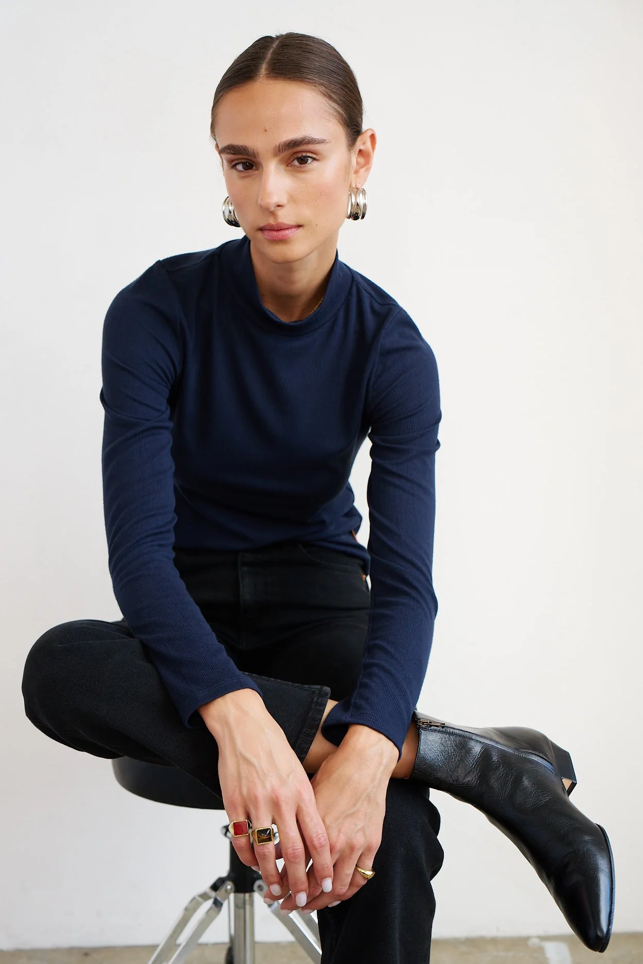 Jamie Haller - The Mock Neck in Navy - Image 12
