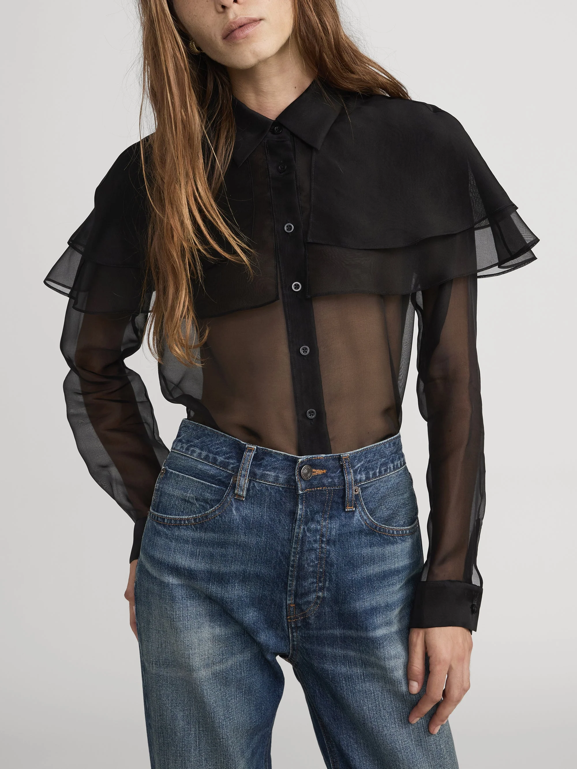 FRAME - The Organza Cape L/S Top - Image 3