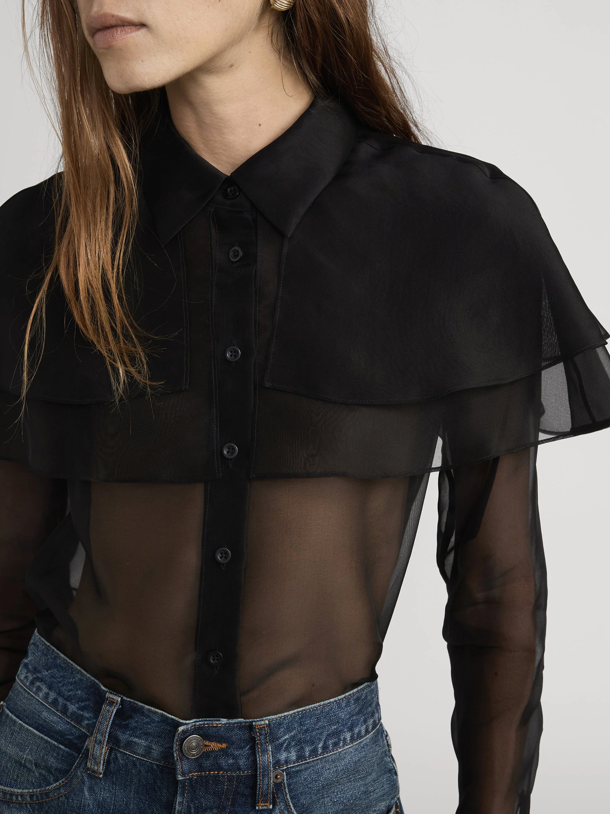 FRAME - The Organza Cape L/S Top - Image 4