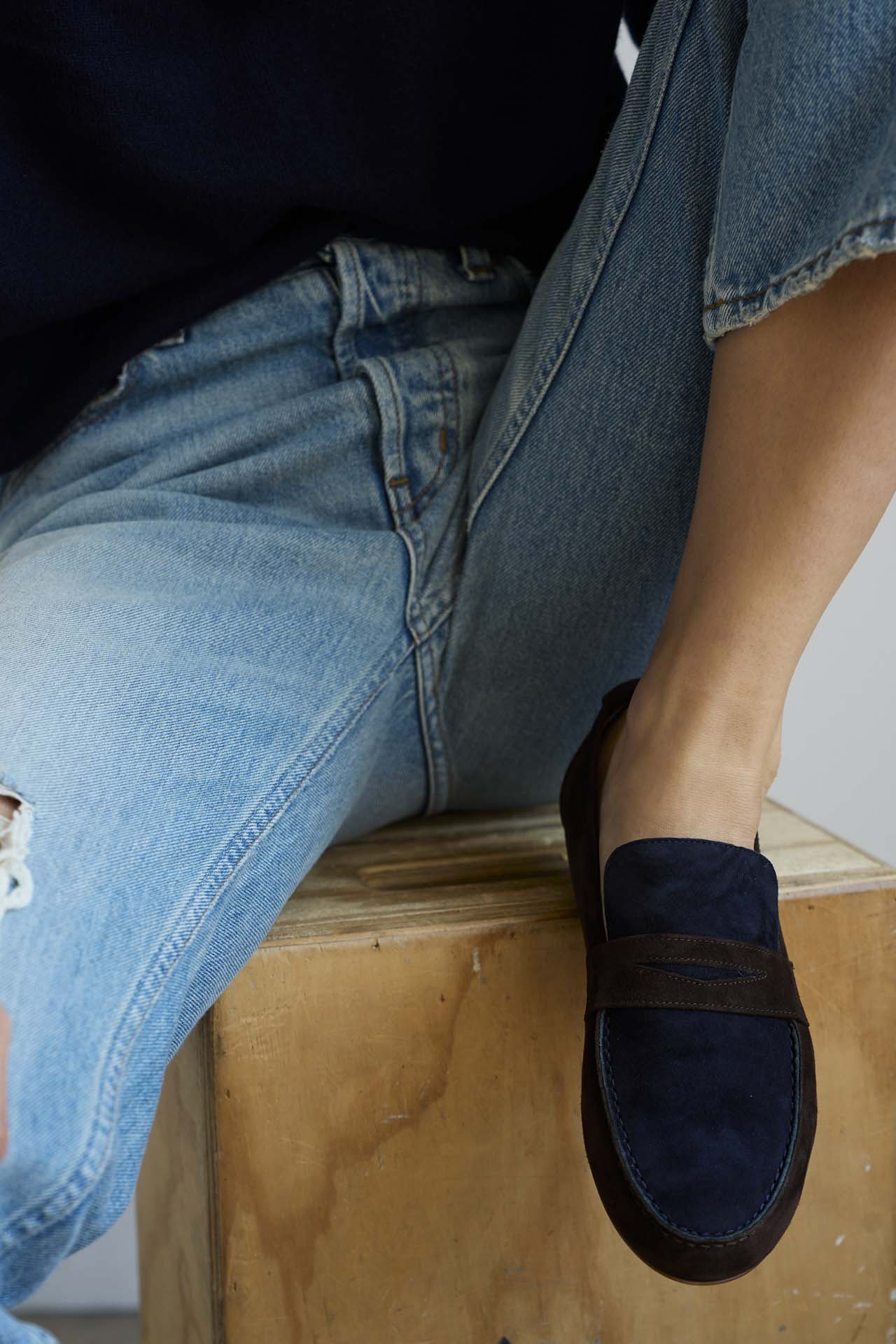 Jamie Haller - The Penny Loafer in Deep Espresso / Navy - Image 11