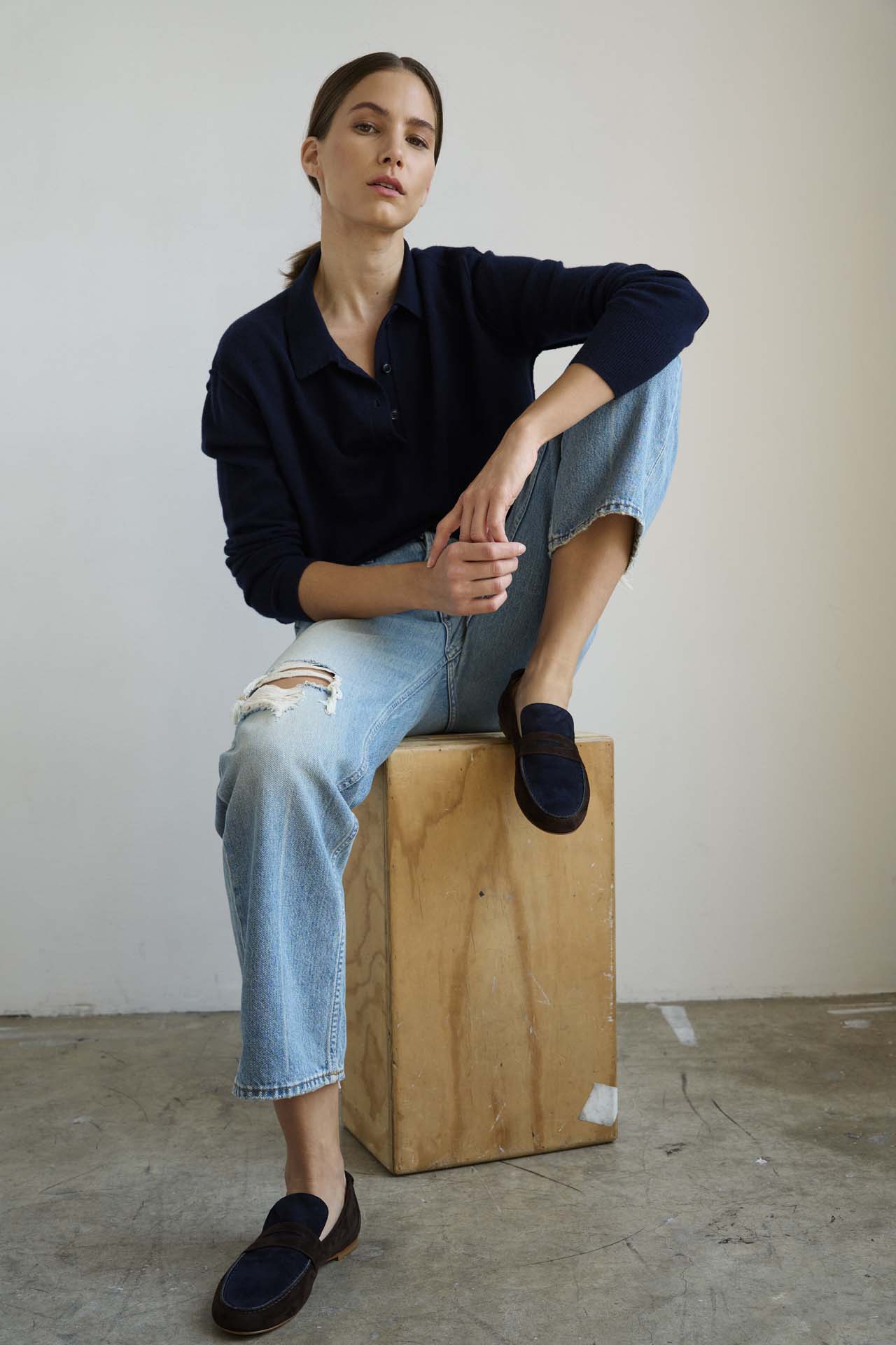 Jamie Haller - The Penny Loafer in Deep Espresso / Navy - Image 6