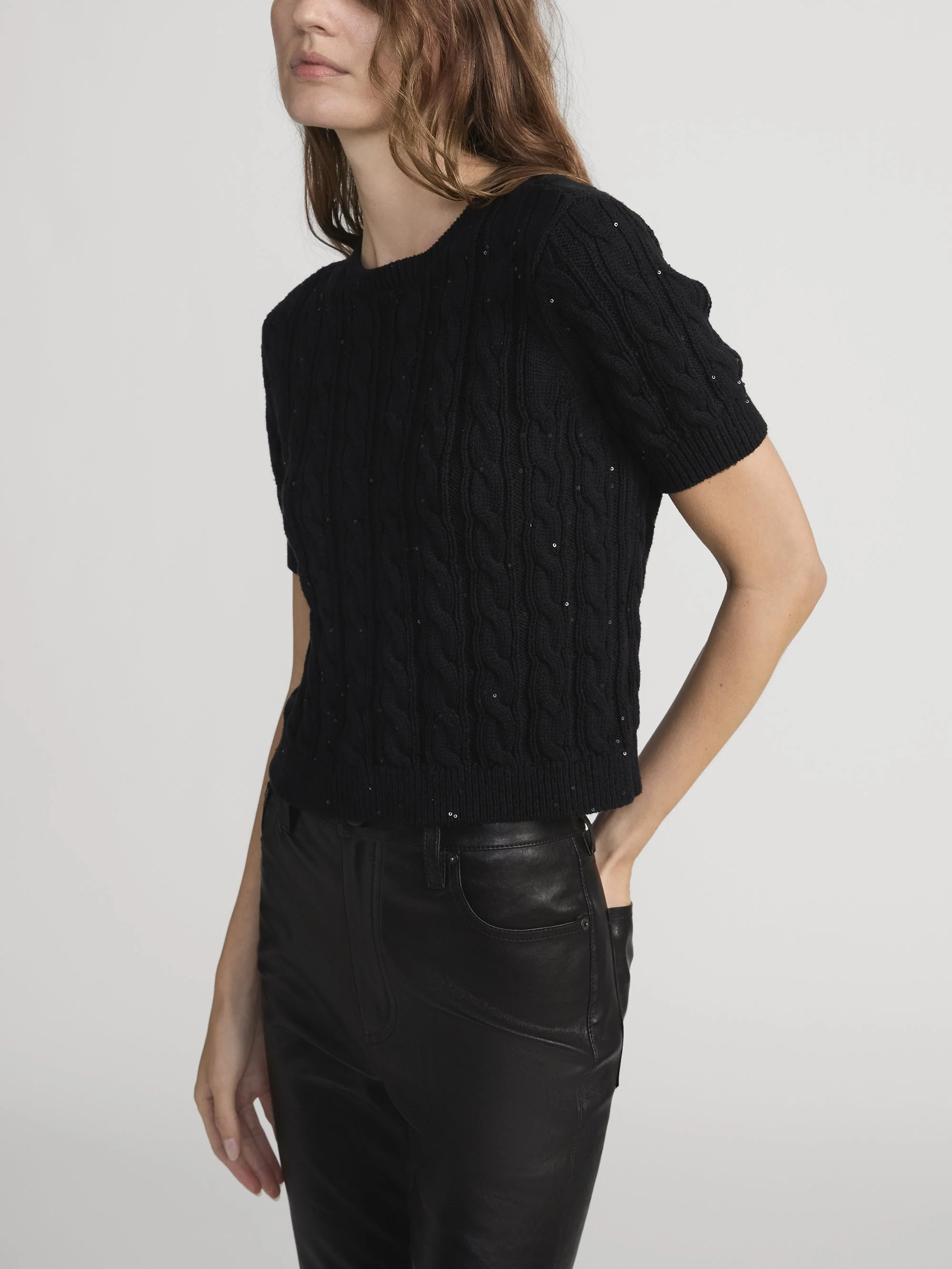FRAME - The Sequin Gathered Sweater - Image 5
