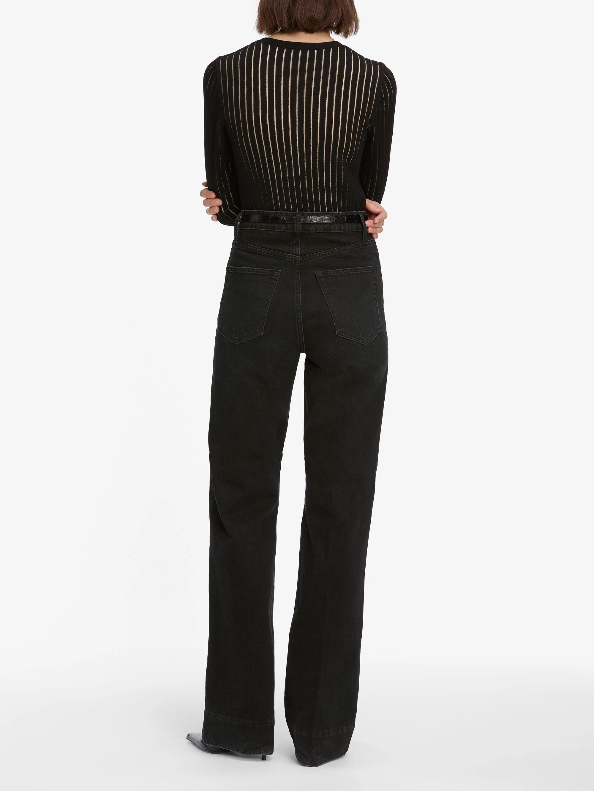 FRAME - The Sheer Stripe Sweater - Image 5