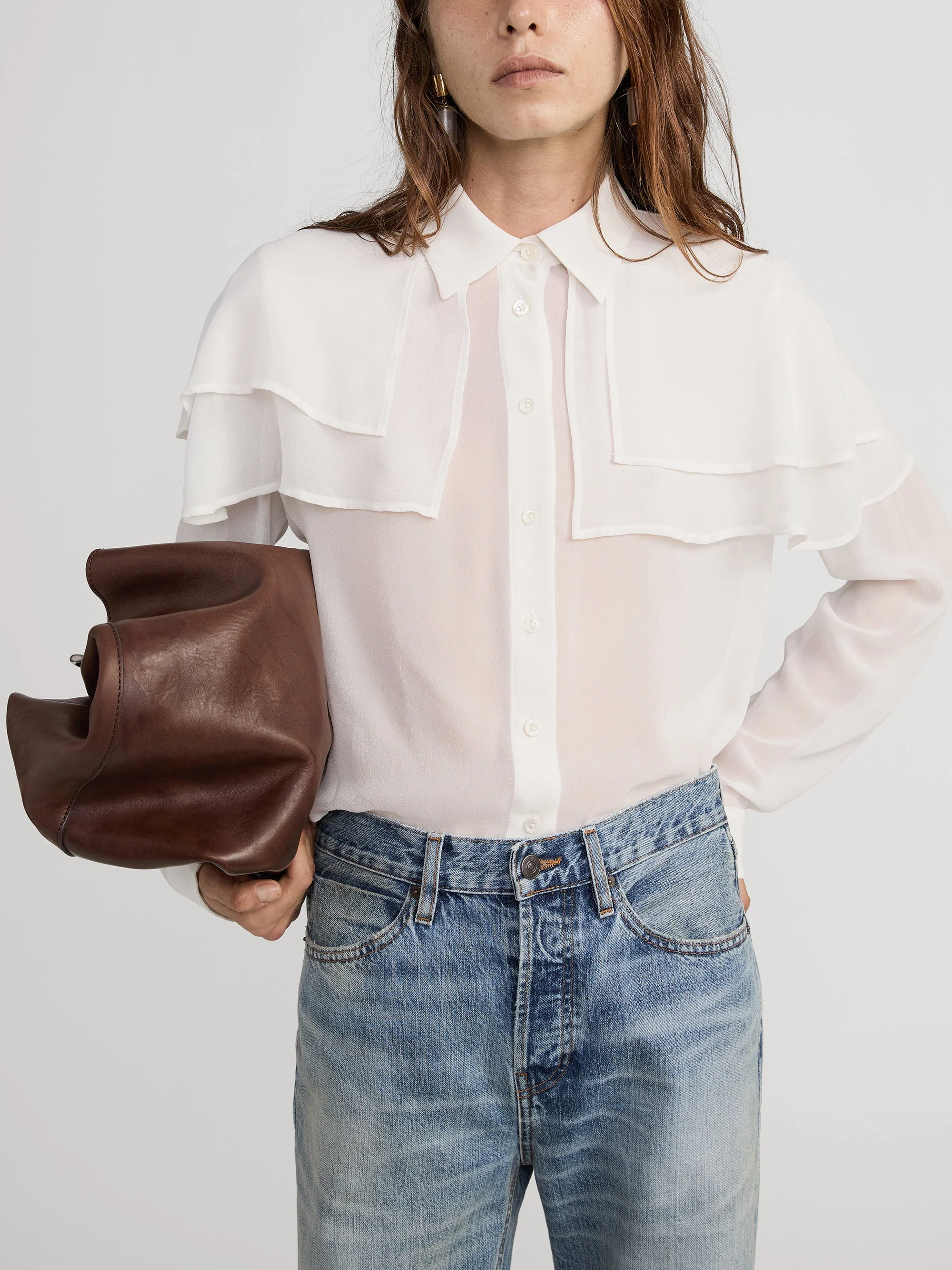 FRAME - The Silk Cape Blouse - Image 3
