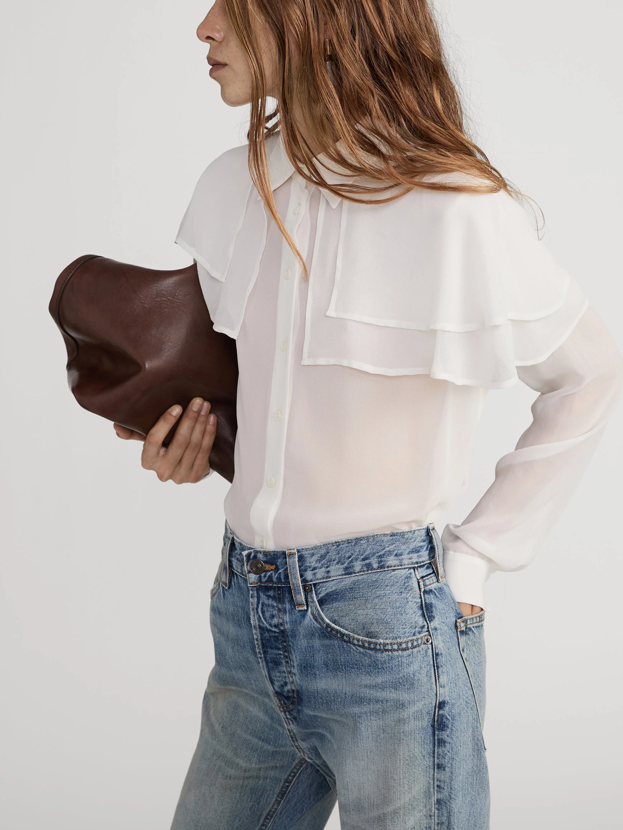 FRAME - The Silk Cape Blouse - Image 5