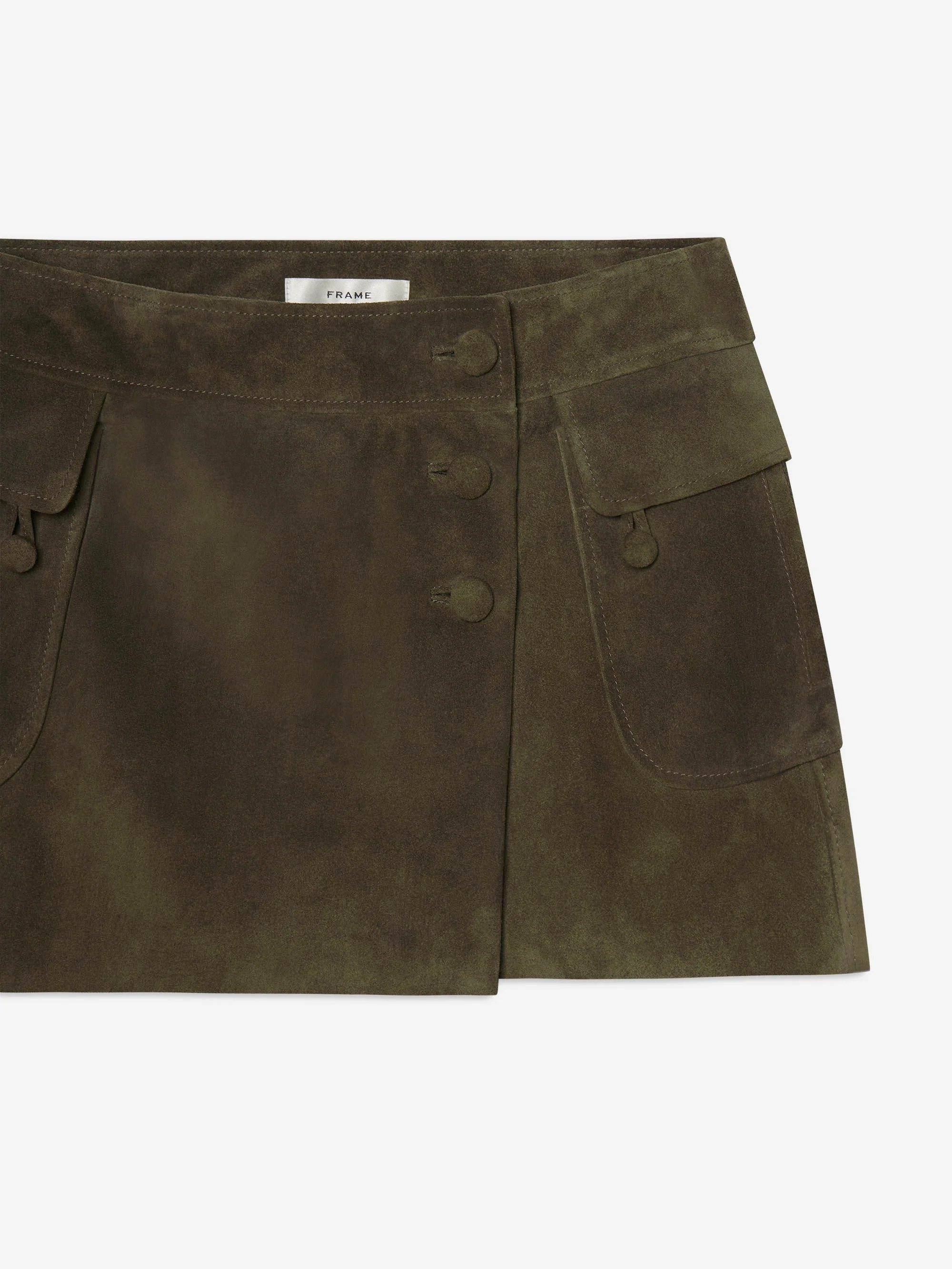 FRAME - The Suede Cargo Mini Skirt - Image 4