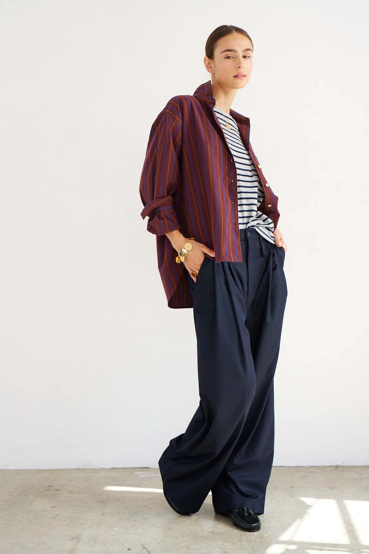 Jamie Haller - The Triple Pleat Trouser in Dark Navy - Image 3