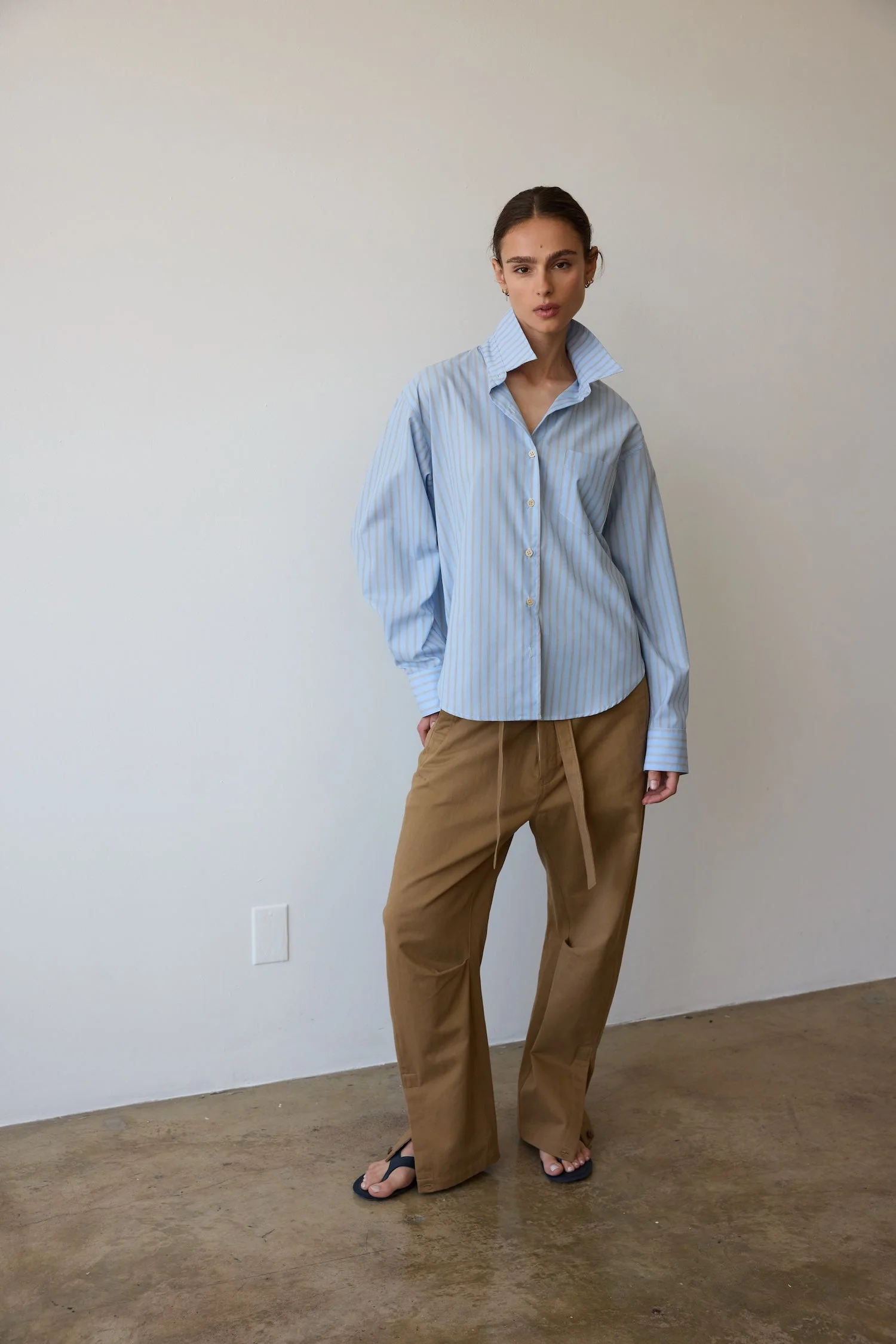 Jamie Haller - The Weekend Shirt in Baby Blue Stripe