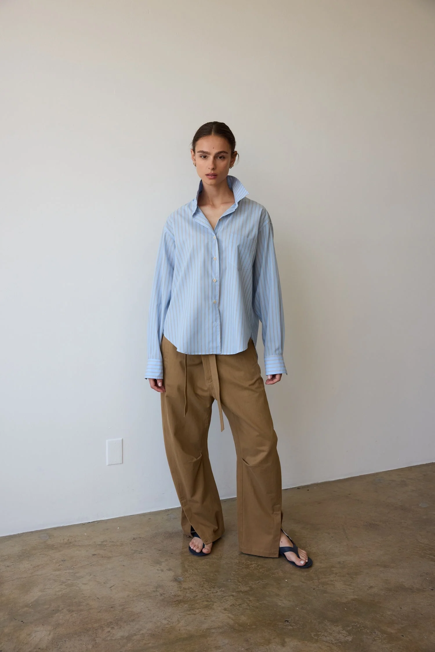 Jamie Haller - The Weekend Shirt in Baby Blue Stripe - Image 10