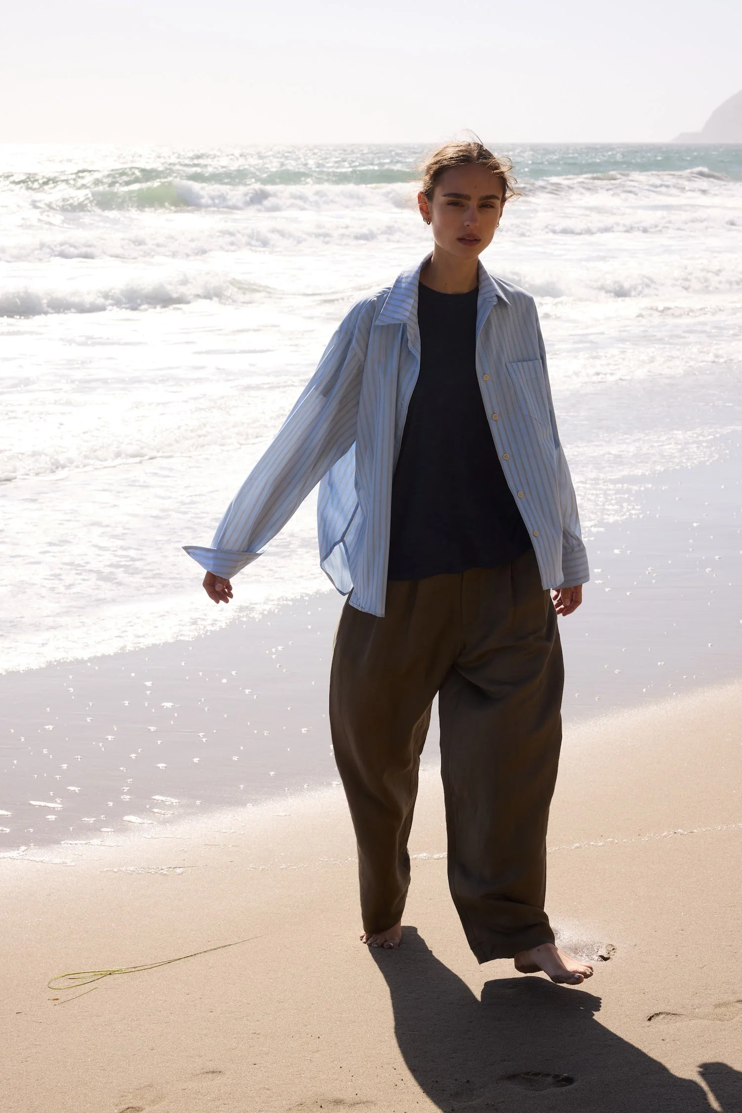Jamie Haller - The Weekend Shirt in Baby Blue Stripe - Image 6