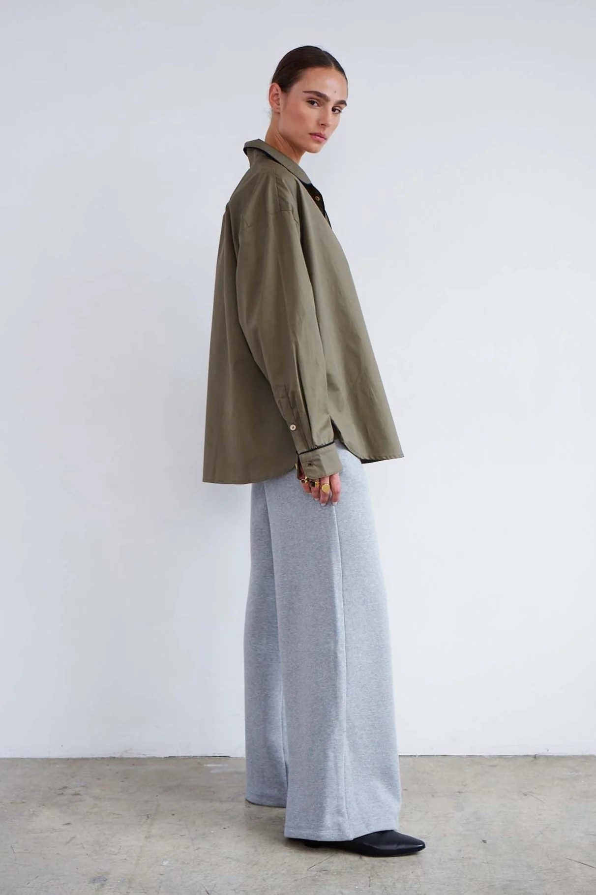 Jamie Haller - The Wide Leg Terry Trouser in Heather Grey - Image 10