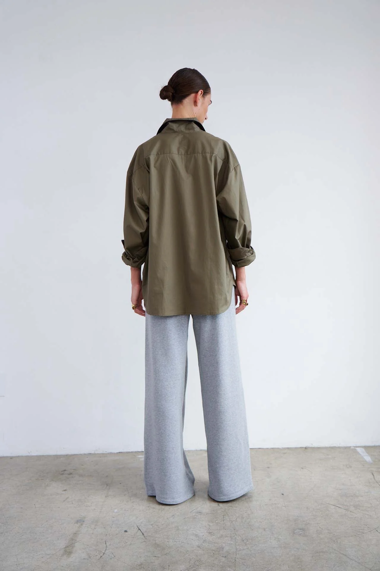 Jamie Haller - The Wide Leg Terry Trouser in Heather Grey - Image 11