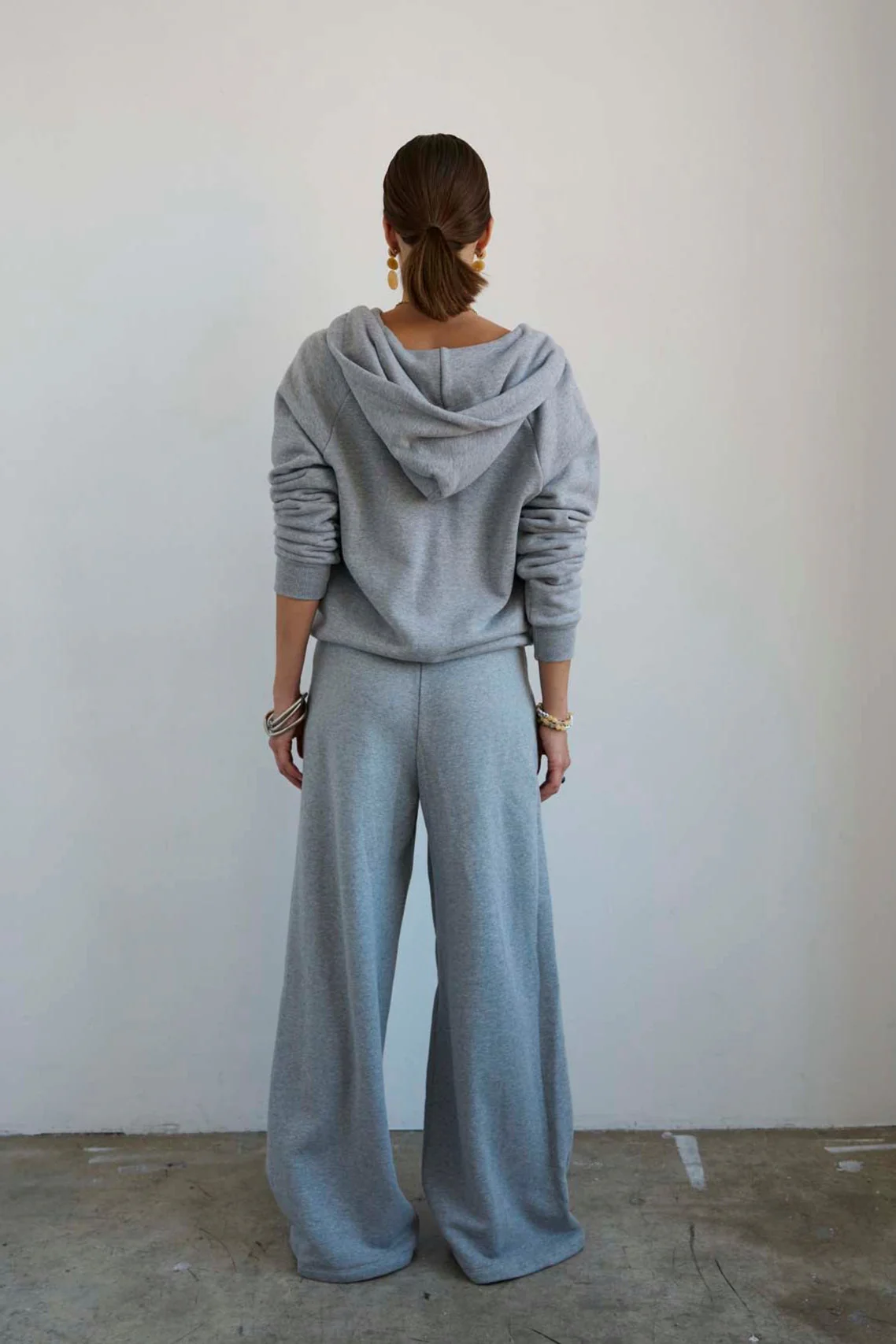 Jamie Haller - The Wide Leg Terry Trouser in Heather Grey - Image 6