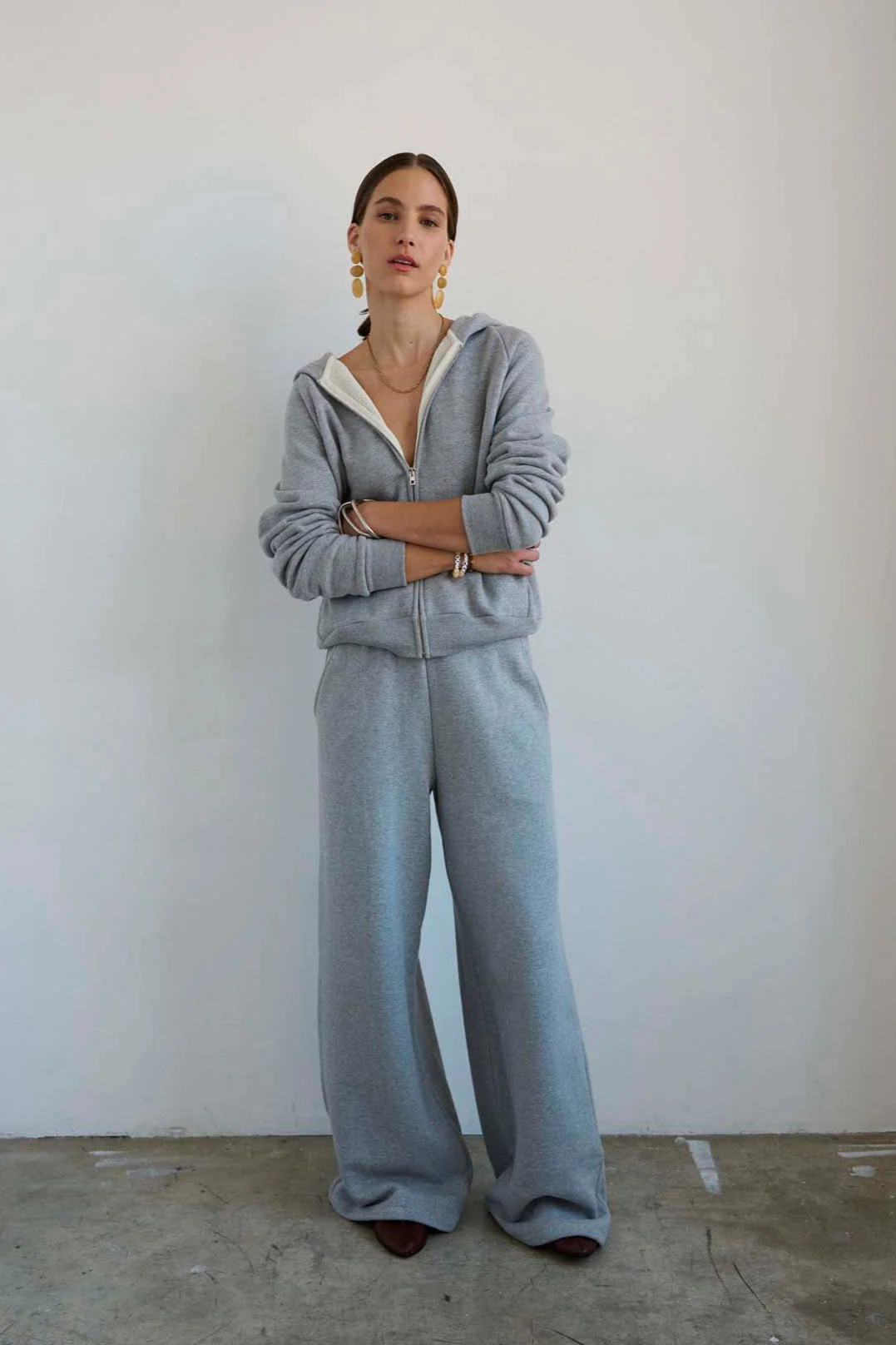 Jamie Haller - The Wide Leg Terry Trouser in Heather Grey - Image 7