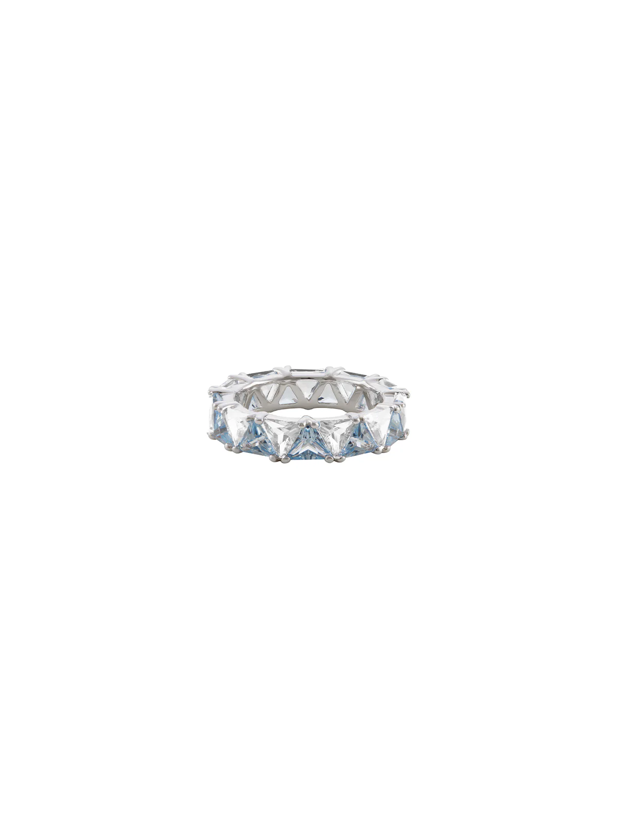 Dorsey - THEODORA DOUBLE TRILLION, LAB AQUA SPINEL AND WHITE SAPPHIRE RING, SILVER