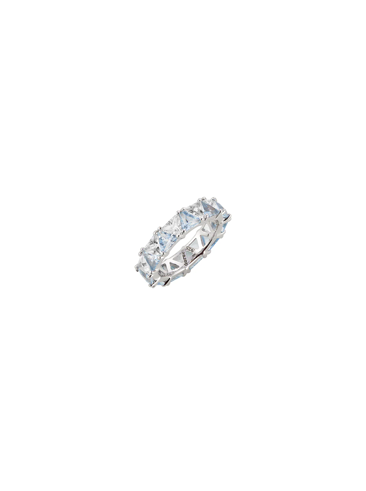 Dorsey - THEODORA DOUBLE TRILLION, LAB AQUA SPINEL AND WHITE SAPPHIRE RING, SILVER - Image 2
