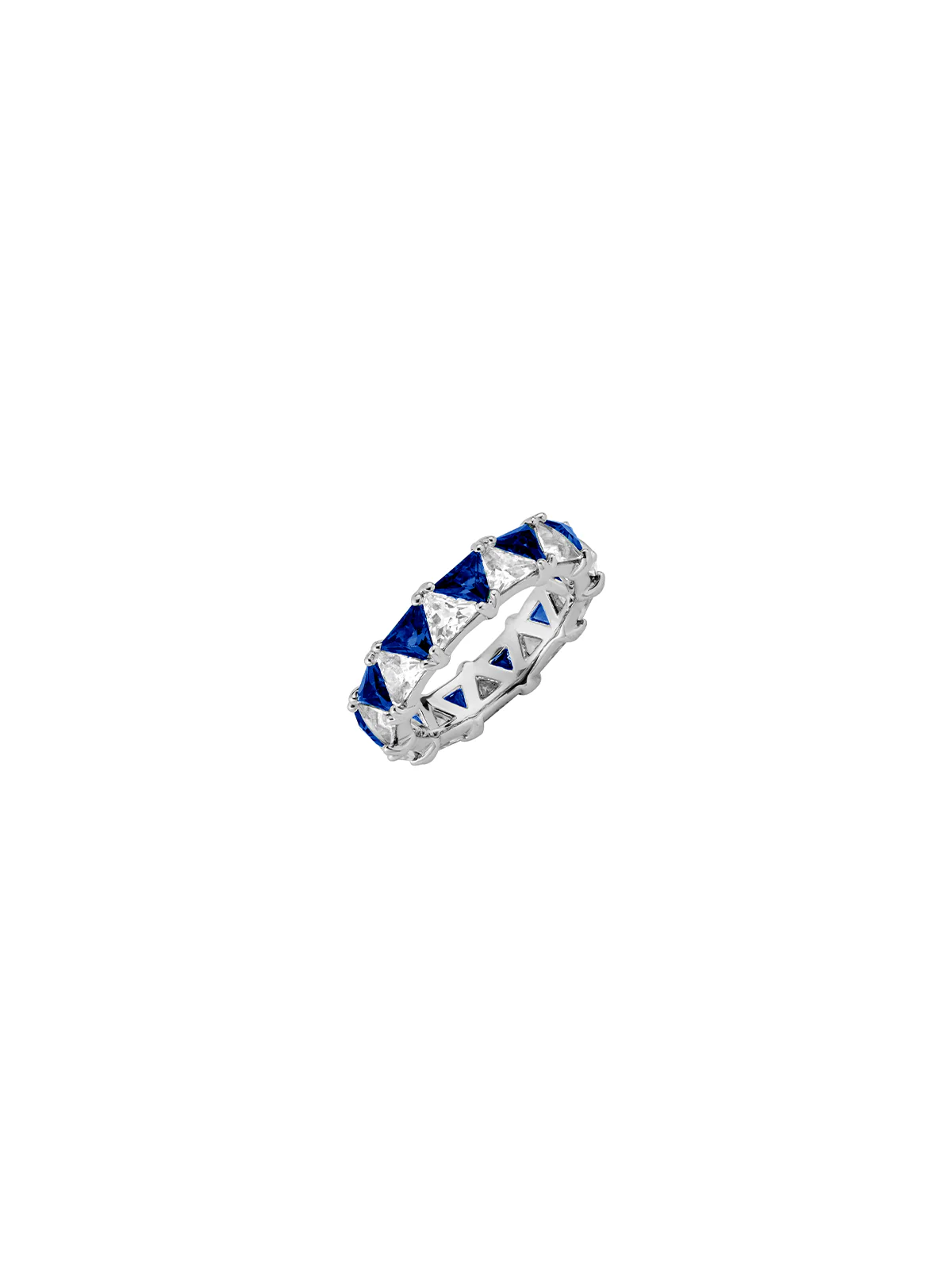 Dorsey - THEODORA DOUBLE TRILLION, LAB BLUE AND WHITE SAPPHIRE RING, SILVER - Image 2