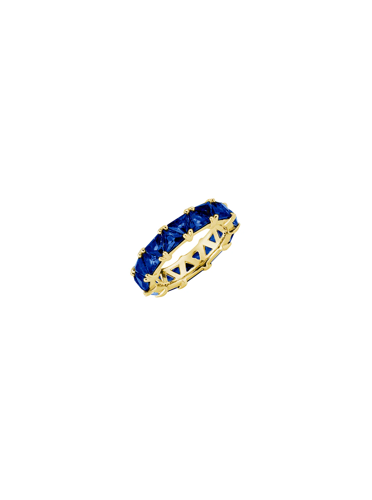 Dorsey - THEODORA DOUBLE TRILLION, LAB BLUE SAPPHIRE RING, GOLD - Image 2