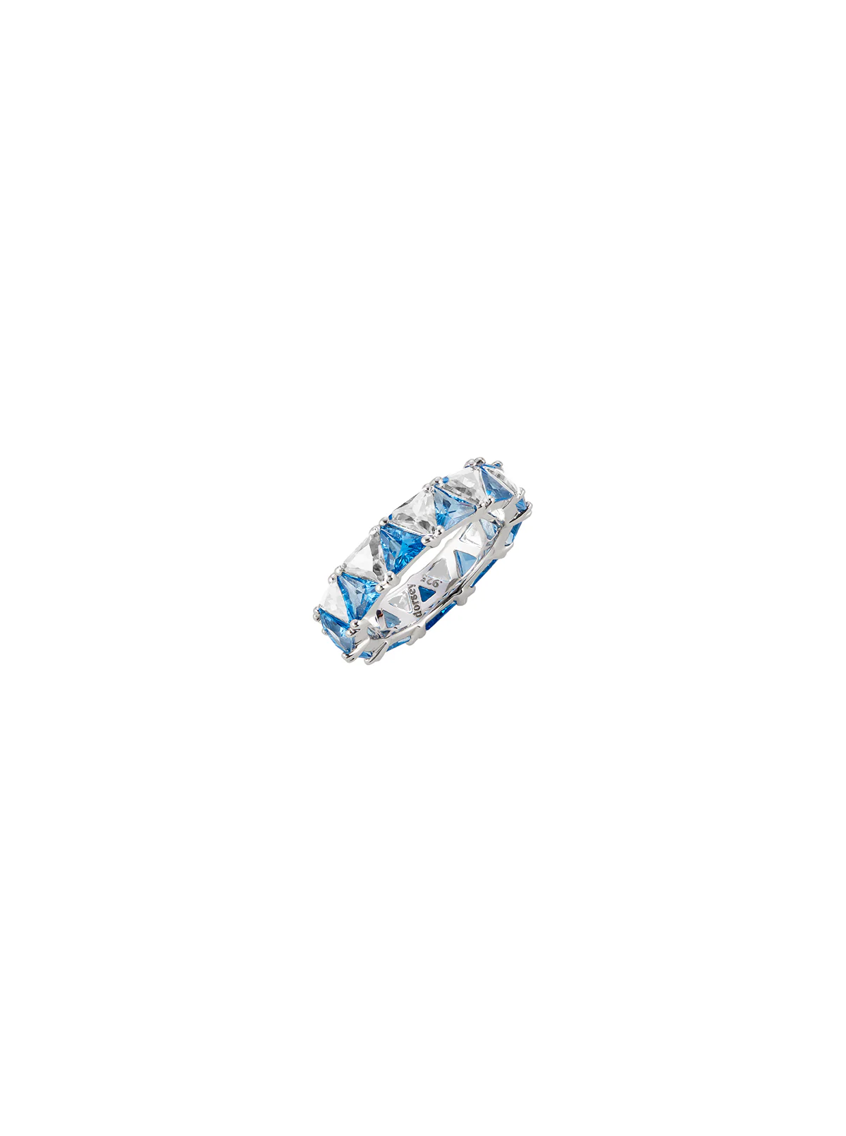 Dorsey - THEODORA DOUBLE TRILLION, LAB BLUE TOPAZ SPINEL AND WHITE SAPPHIRE RING, SILVER - Image 2