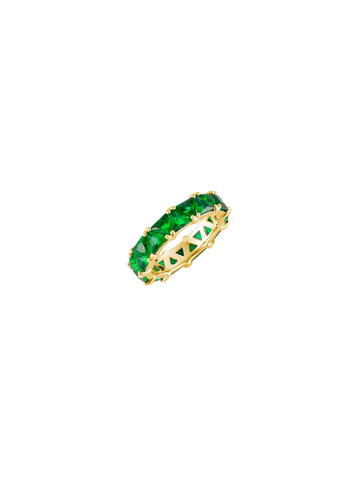 Dorsey - THEODORA DOUBLE TRILLION, LAB EMERALD RING, GOLD - Image 2