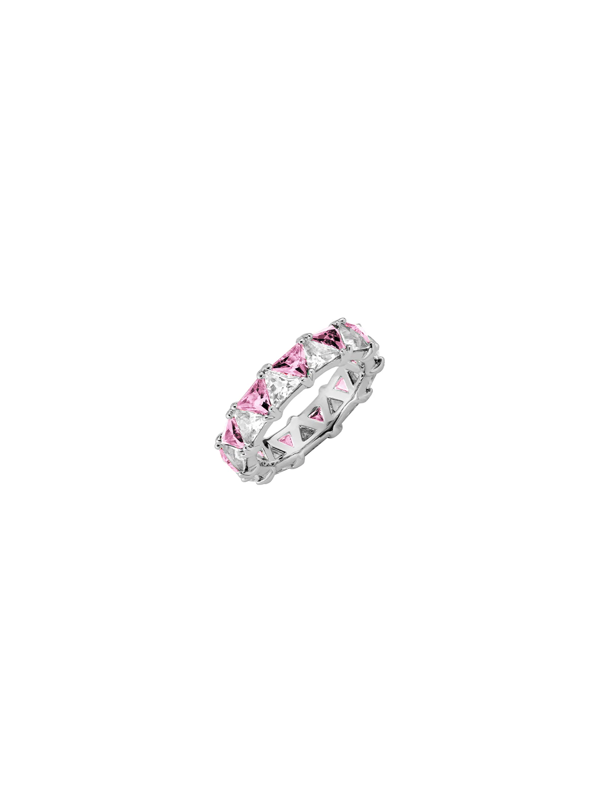 Dorsey - THEODORA DOUBLE TRILLION, LAB PINK AND WHITE SAPPHIRE RING, SILVER - Image 2