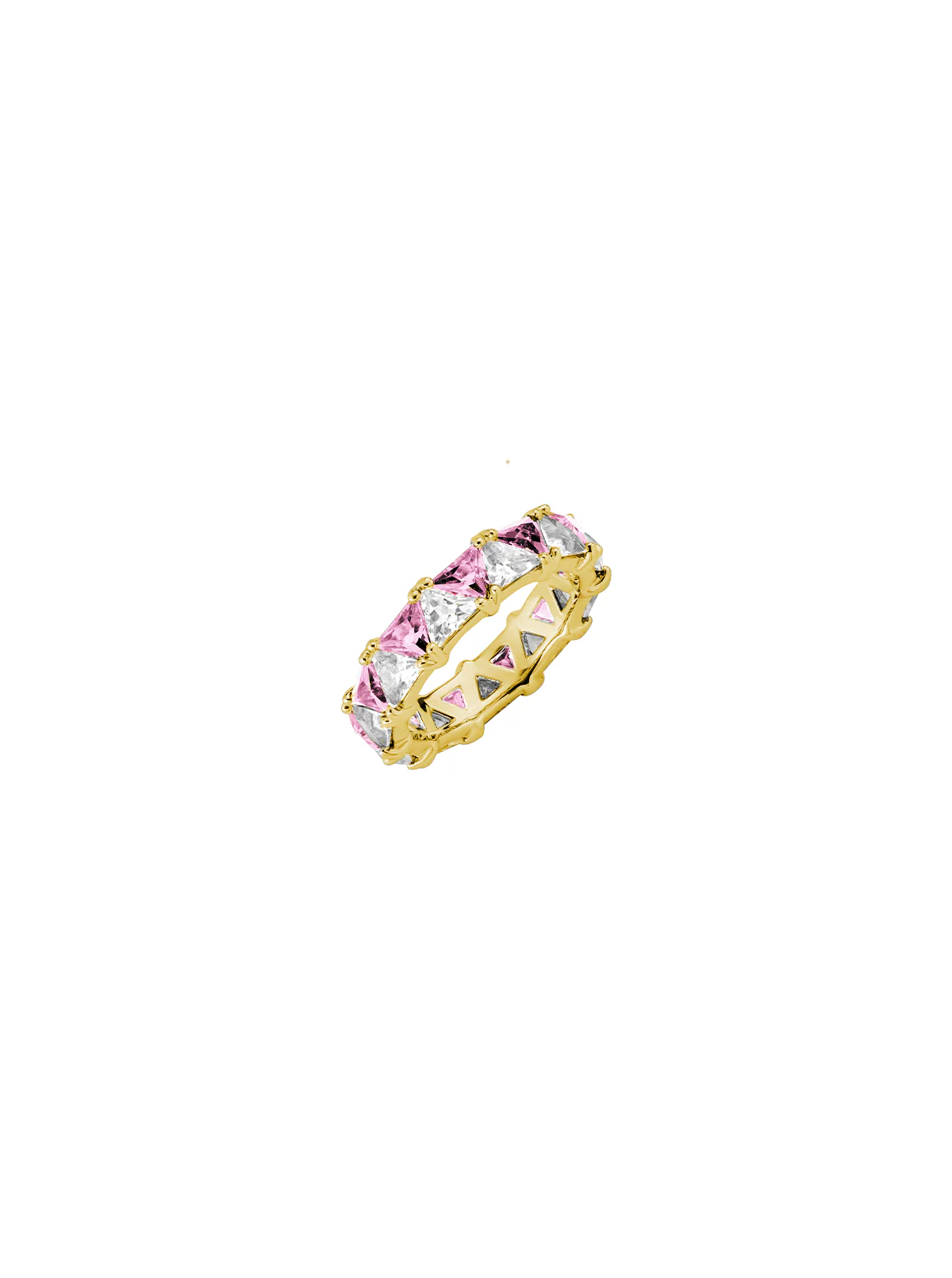 Dorsey - THEODORA DOUBLE TRILLION, LAB PINK AND WHITE SAPPHIRE RING, GOLD - Image 2