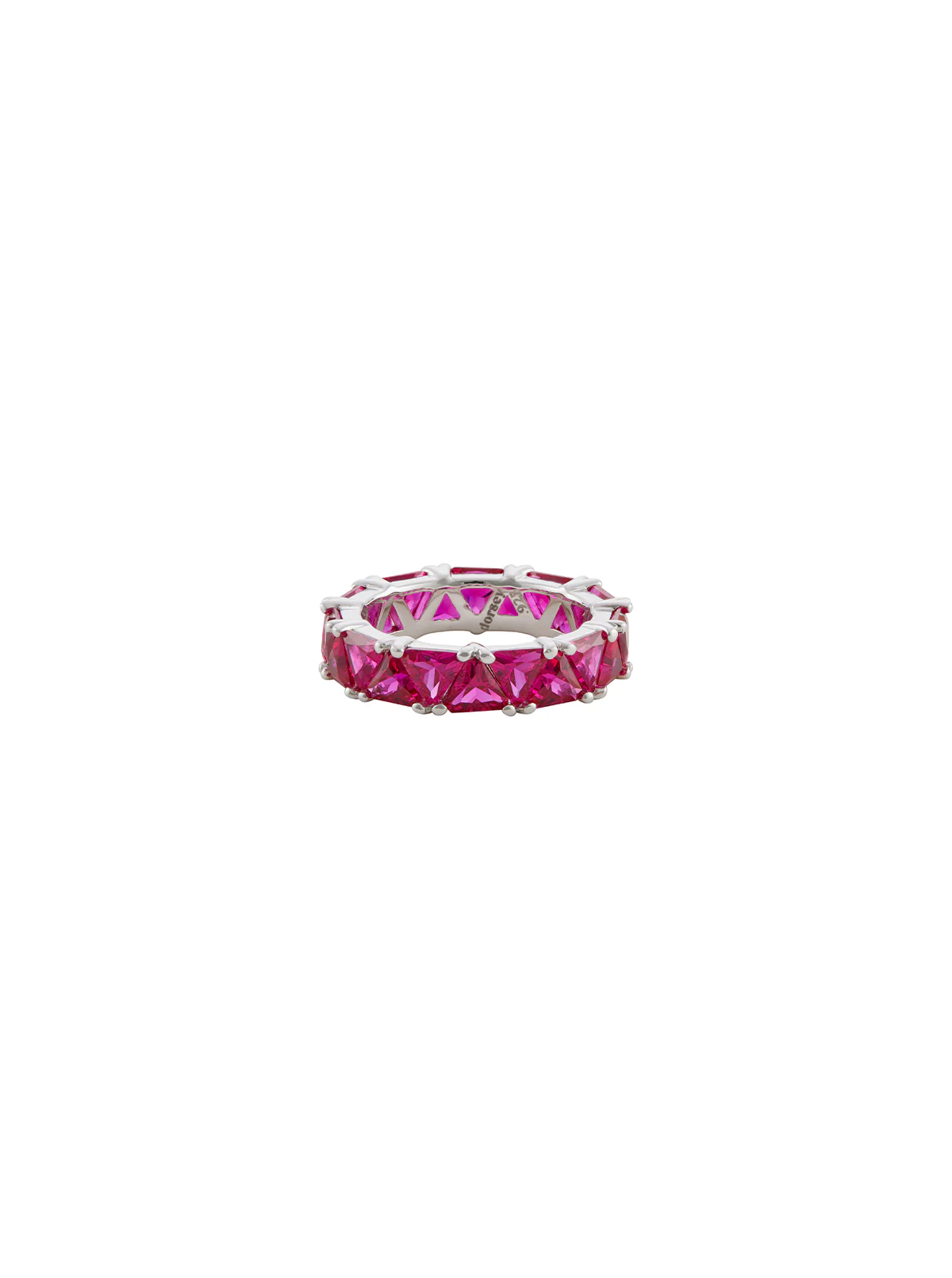 Dorsey - THEODORA DOUBLE TRILLION, LAB RED SAPPHIRE RING, SILVER
