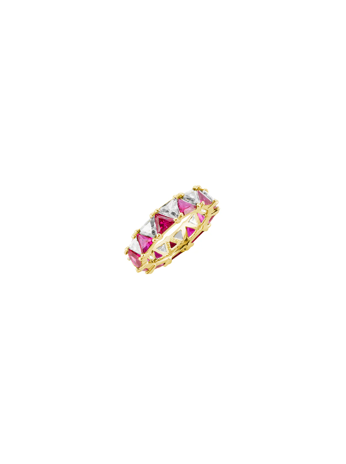 Dorsey - THEODORA DOUBLE TRILLION, LAB WHITE AND RED SAPPHIRE RING, GOLD - Image 2