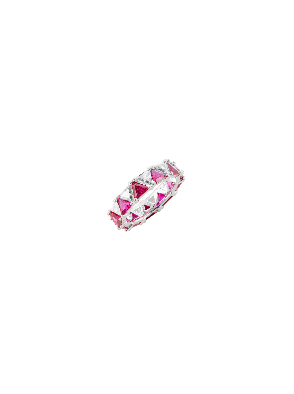 Dorsey - THEODORA DOUBLE TRILLION, LAB WHITE AND RED SAPPHIRE RING, SILVER - Image 2