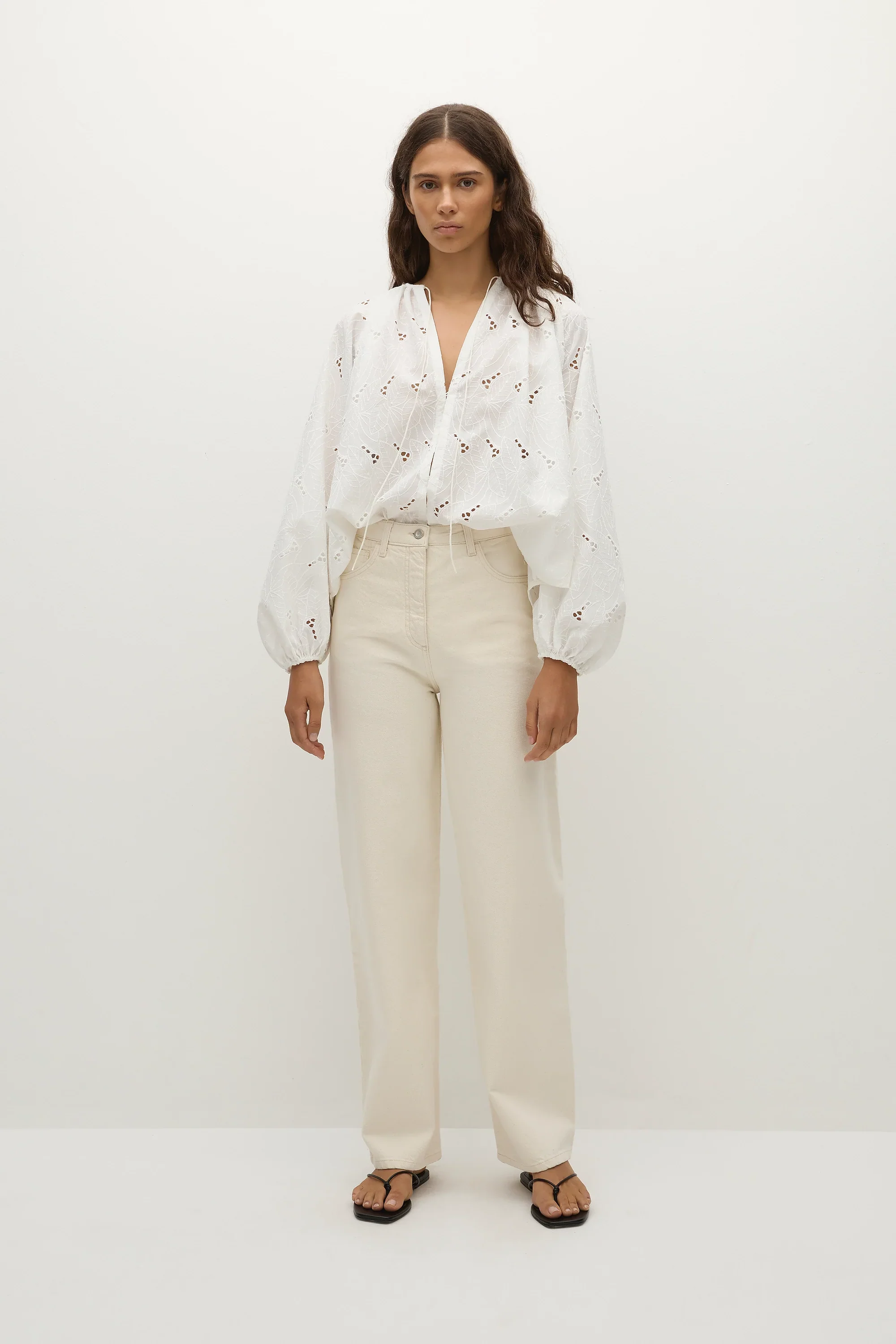 Faithfull - Thora Blouse Birgitta Broderie Anglaise White - Final Sale