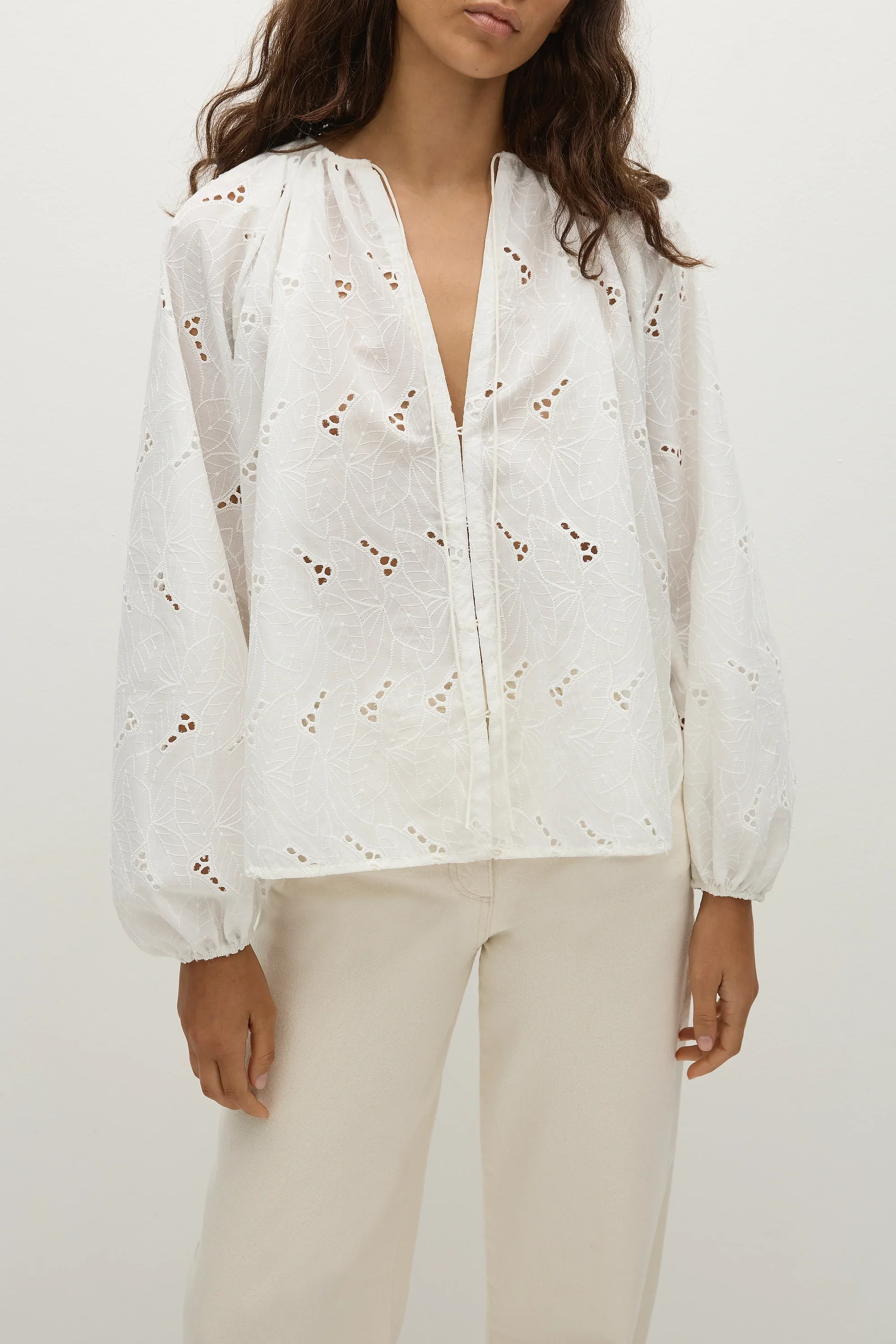 Faithfull - Thora Blouse Birgitta Broderie Anglaise White - Final Sale - Image 5