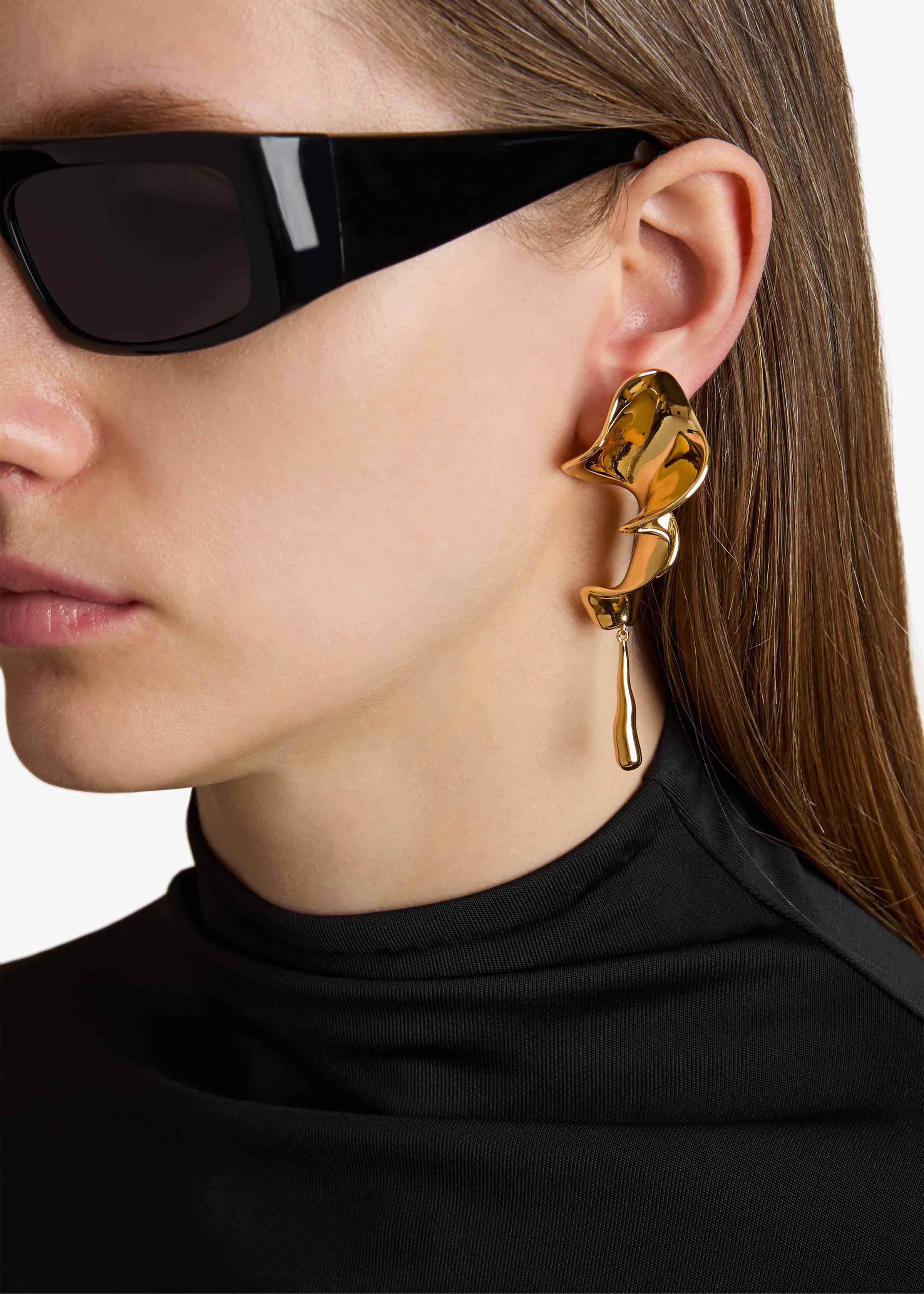 Khaite - Tidal Earrings in Gold - Image 3