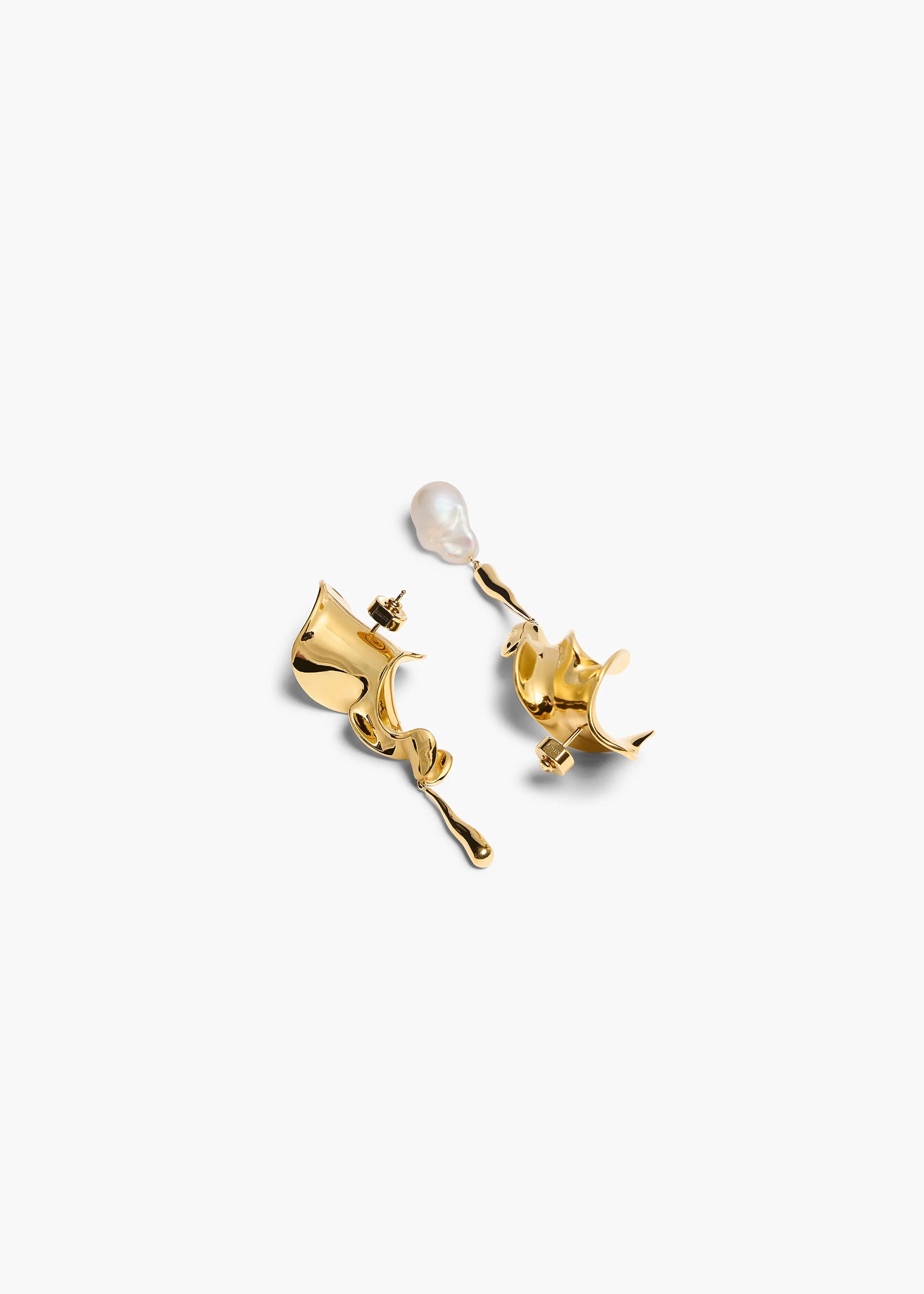 Khaite - Tidal Earrings with Pearl in Gold - Image 2