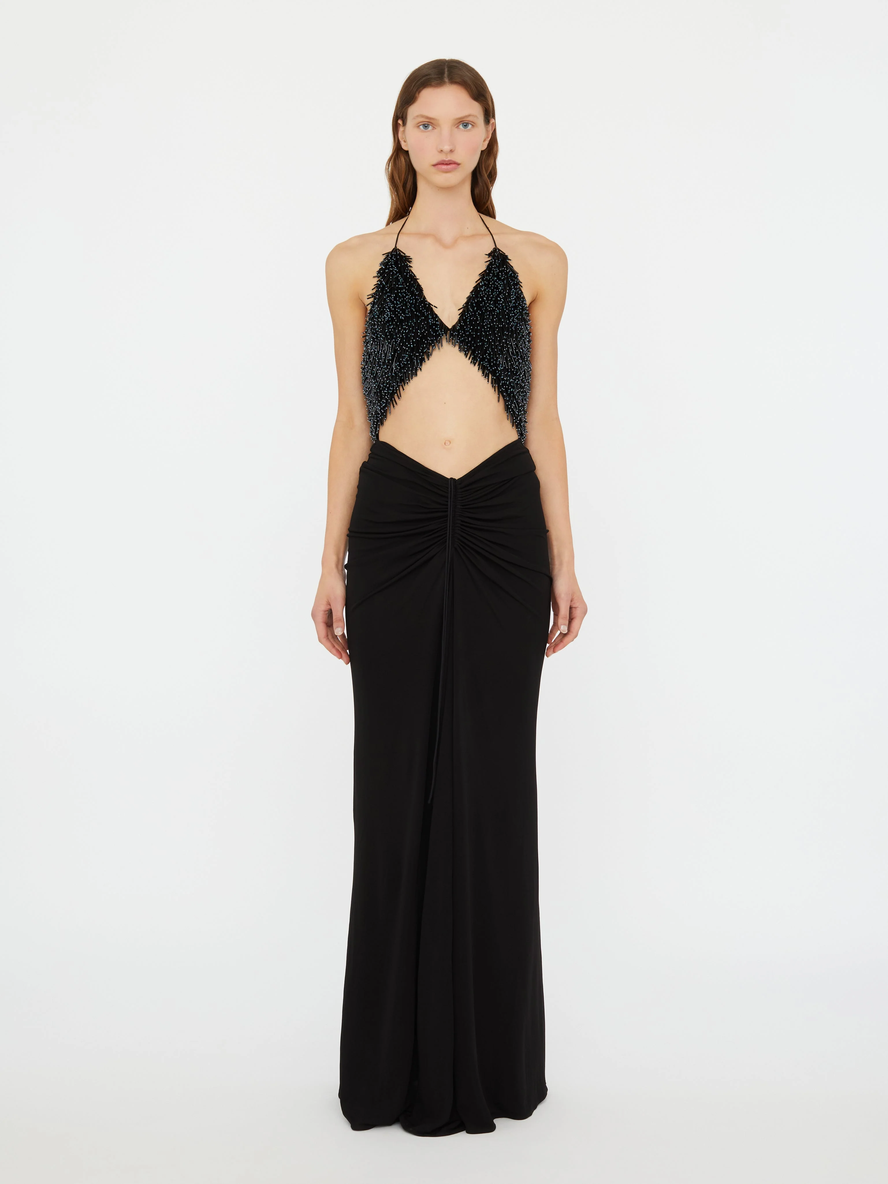 Christopher Esber - Tiered Thorn Beaded Disconnect Dress