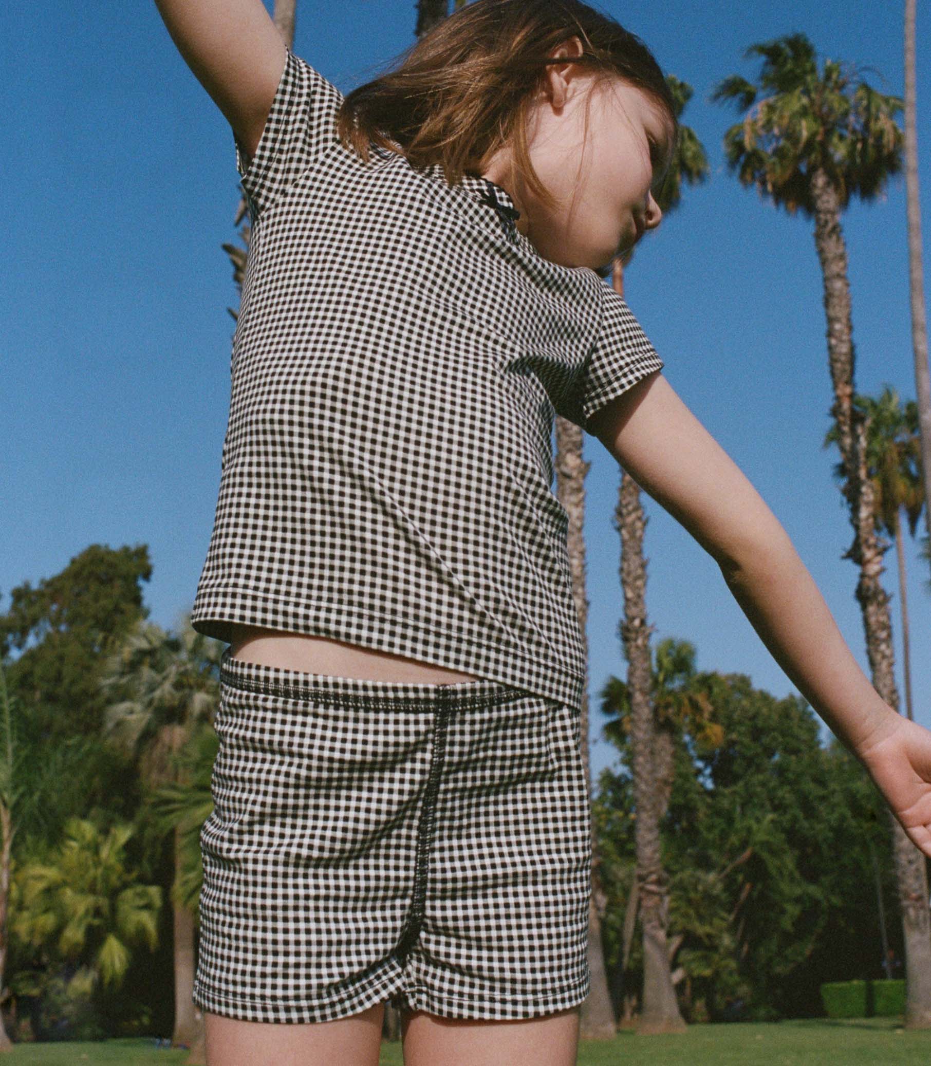 DÔEN - TOMMIE SHORT -- NOIR LA MADDALENA GINGHAM