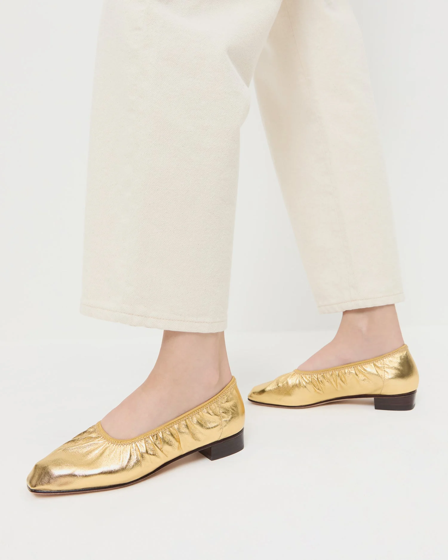Loeffler Randall - Tove Gold Leather Ballet Flat - Image 2