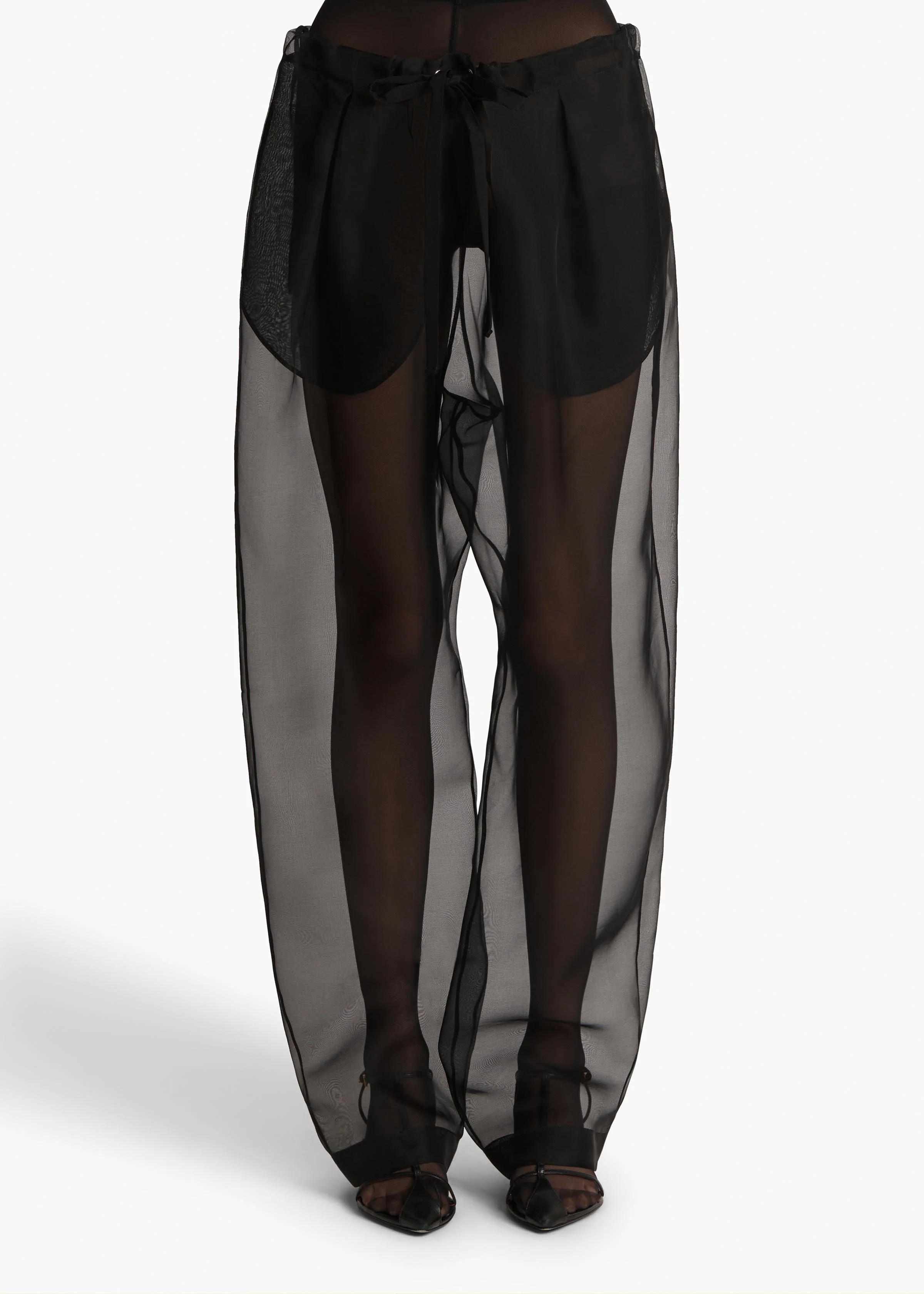 Khaite - Trenton Pant in Black Organza - Image 3