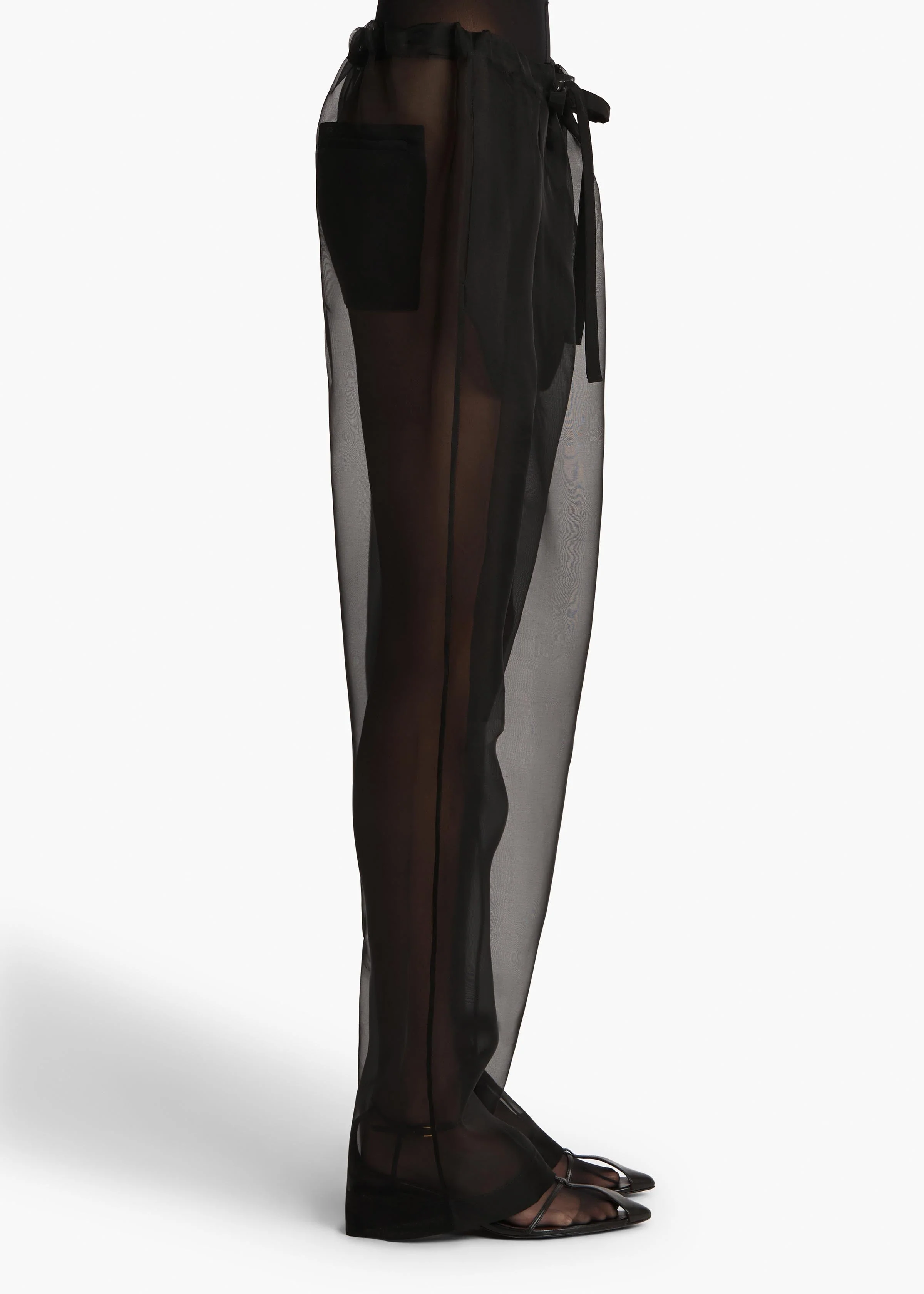 Khaite - Trenton Pant in Black Organza - Image 4