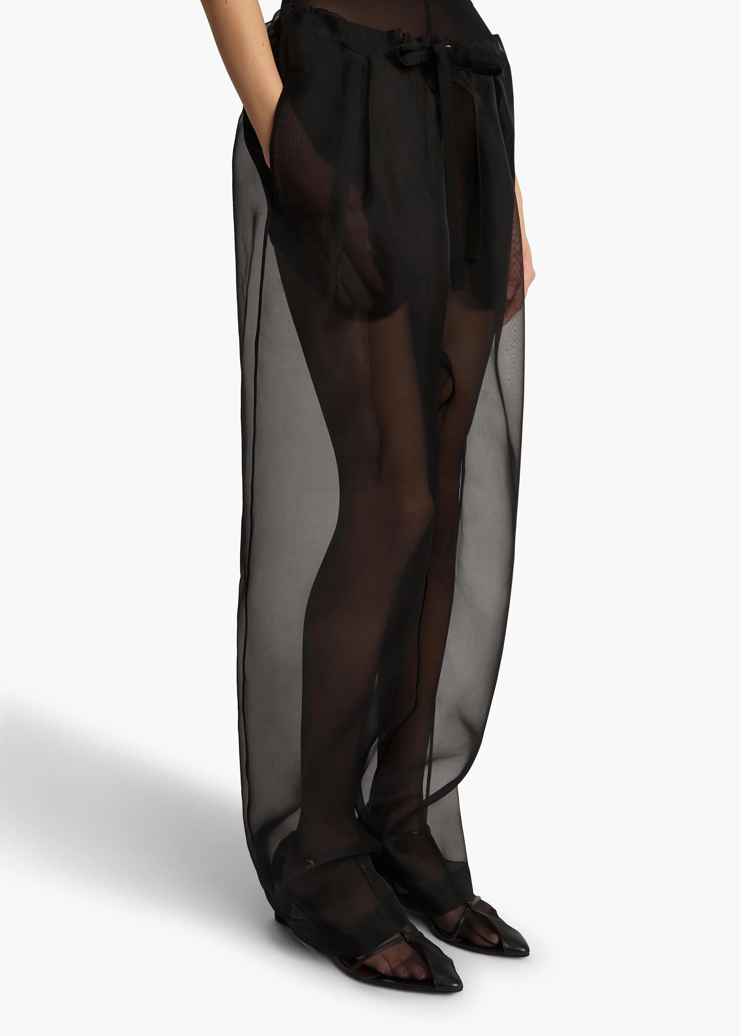 Khaite - Trenton Pant in Black Organza - Image 5