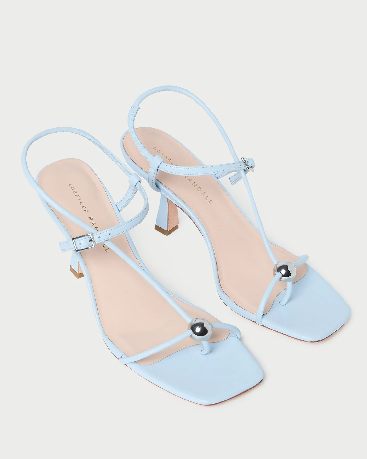 Loeffler Randall - Triana Blue Leather Mid - Heel Sandal - Image 3